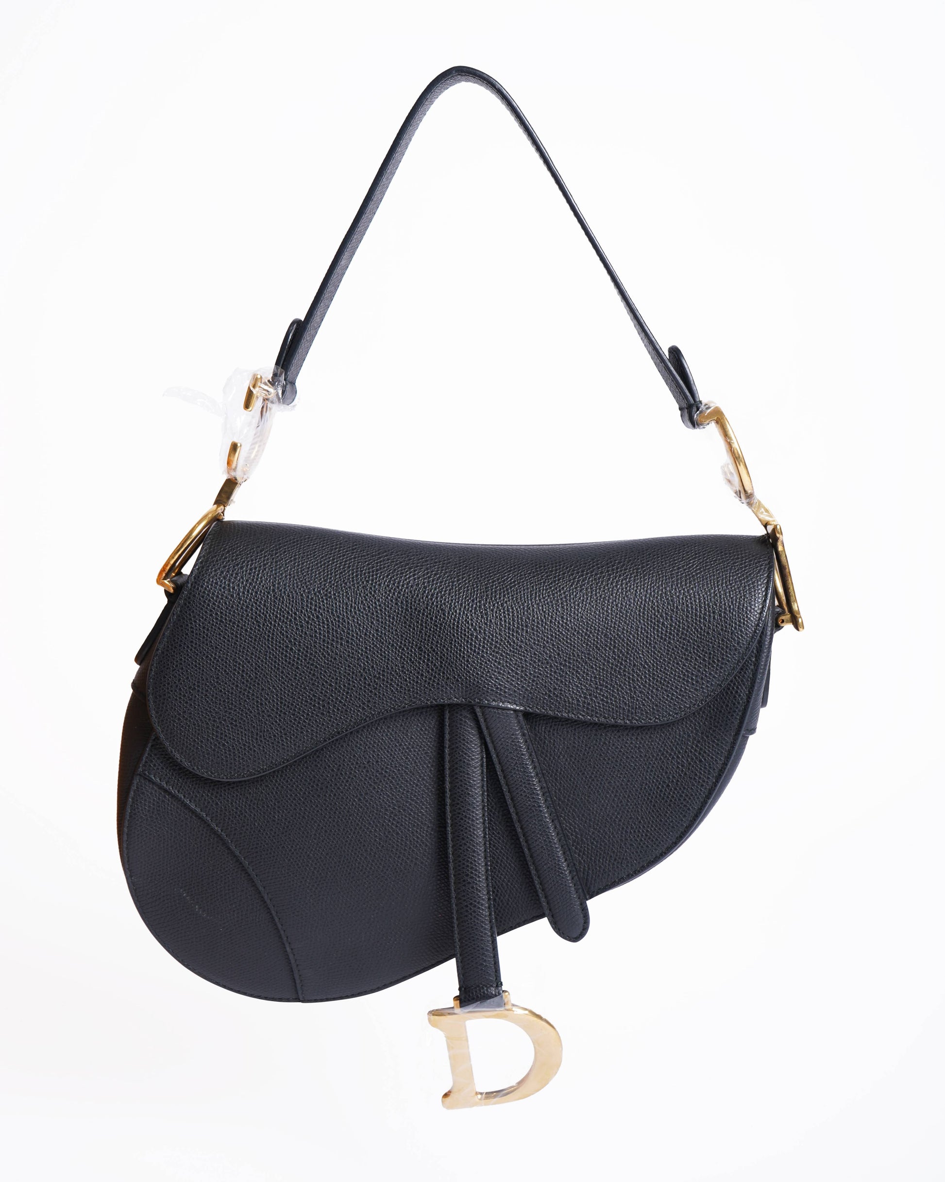 Dior Handbag Christian Saddle Bag In Black Top Handle Shoulder Bag