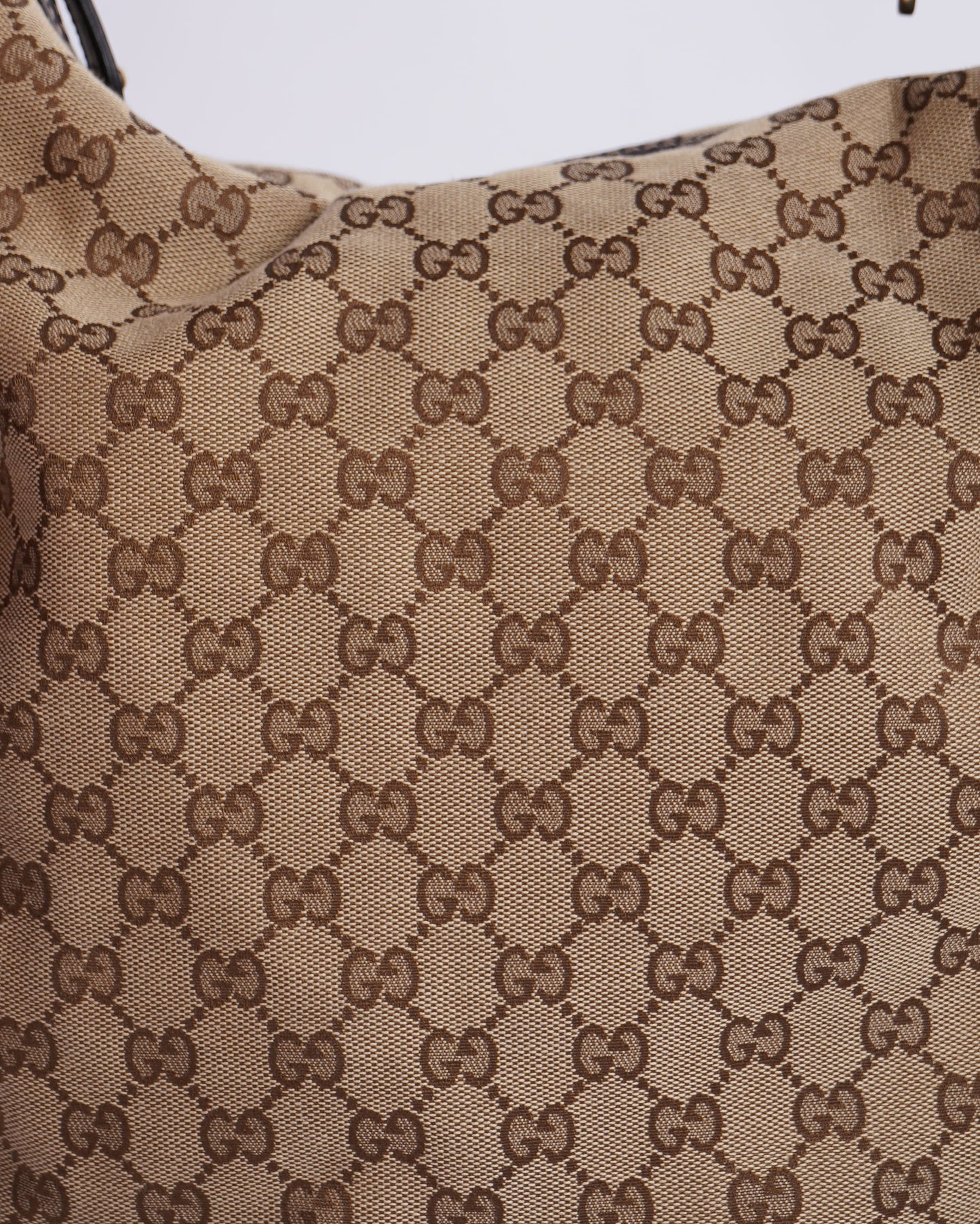 Gucci Beige/Dark Brown GG Canvas and Leather Medium Pelham Hobo