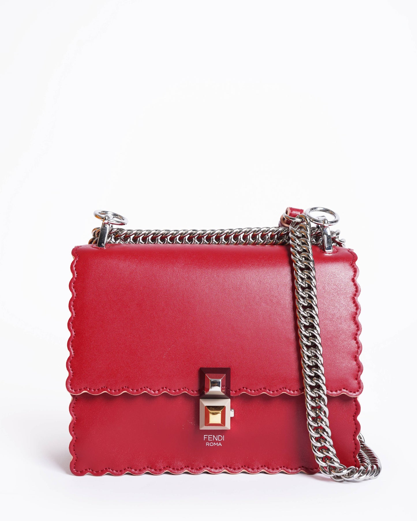Fendi Handbag liberty scalloped studded kan bag Vitello Shoulder Bag