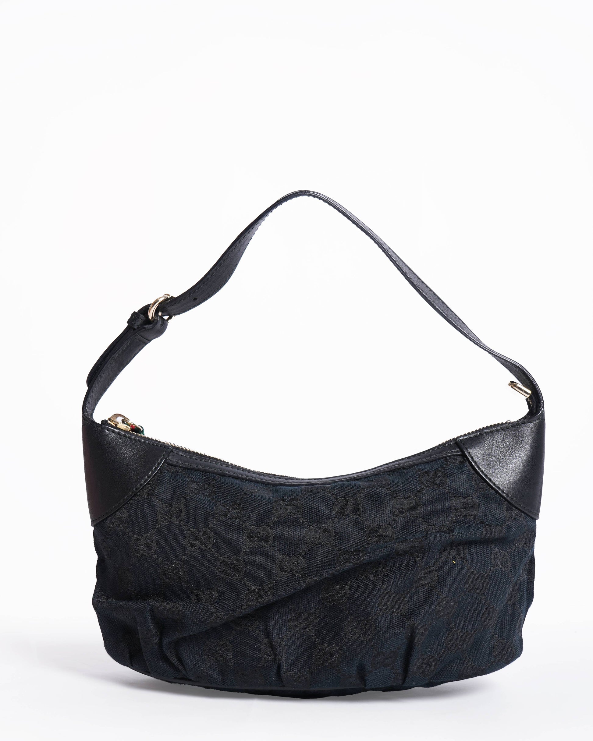 Gucci Black Canvas Fabric Pochette Handbag
