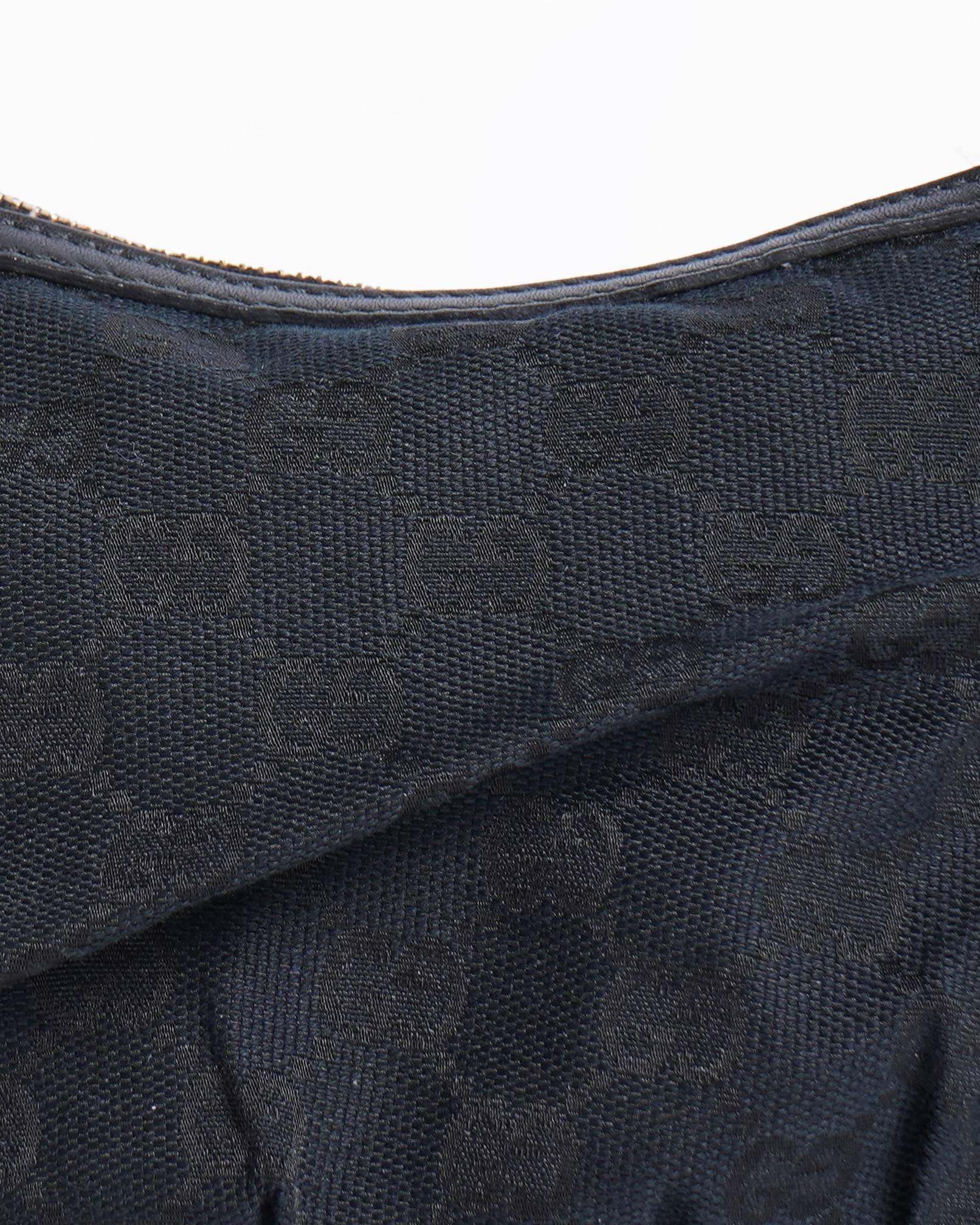 Gucci Black Canvas Fabric Pochette Handbag
