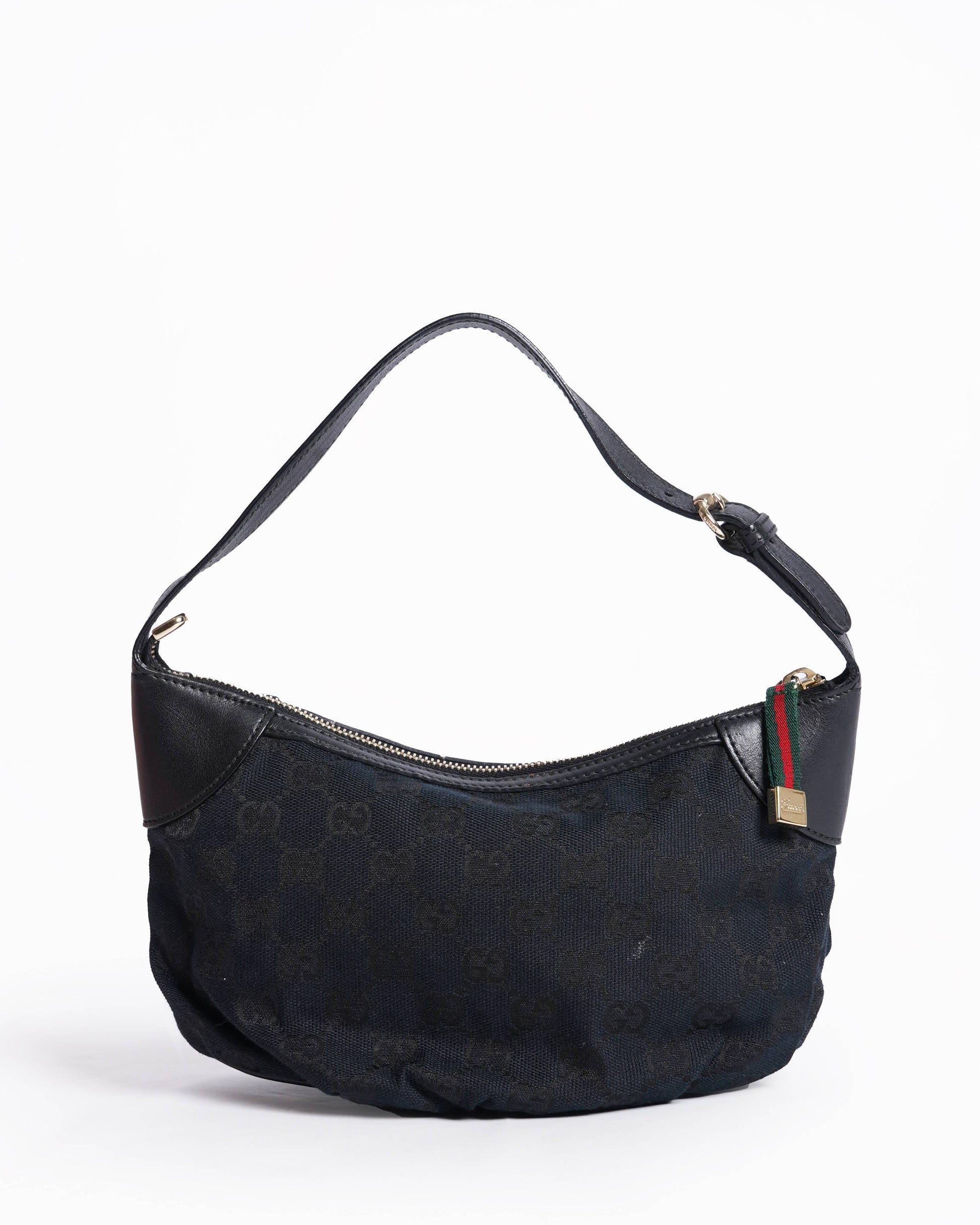Gucci Black Canvas Fabric Pochette Handbag
