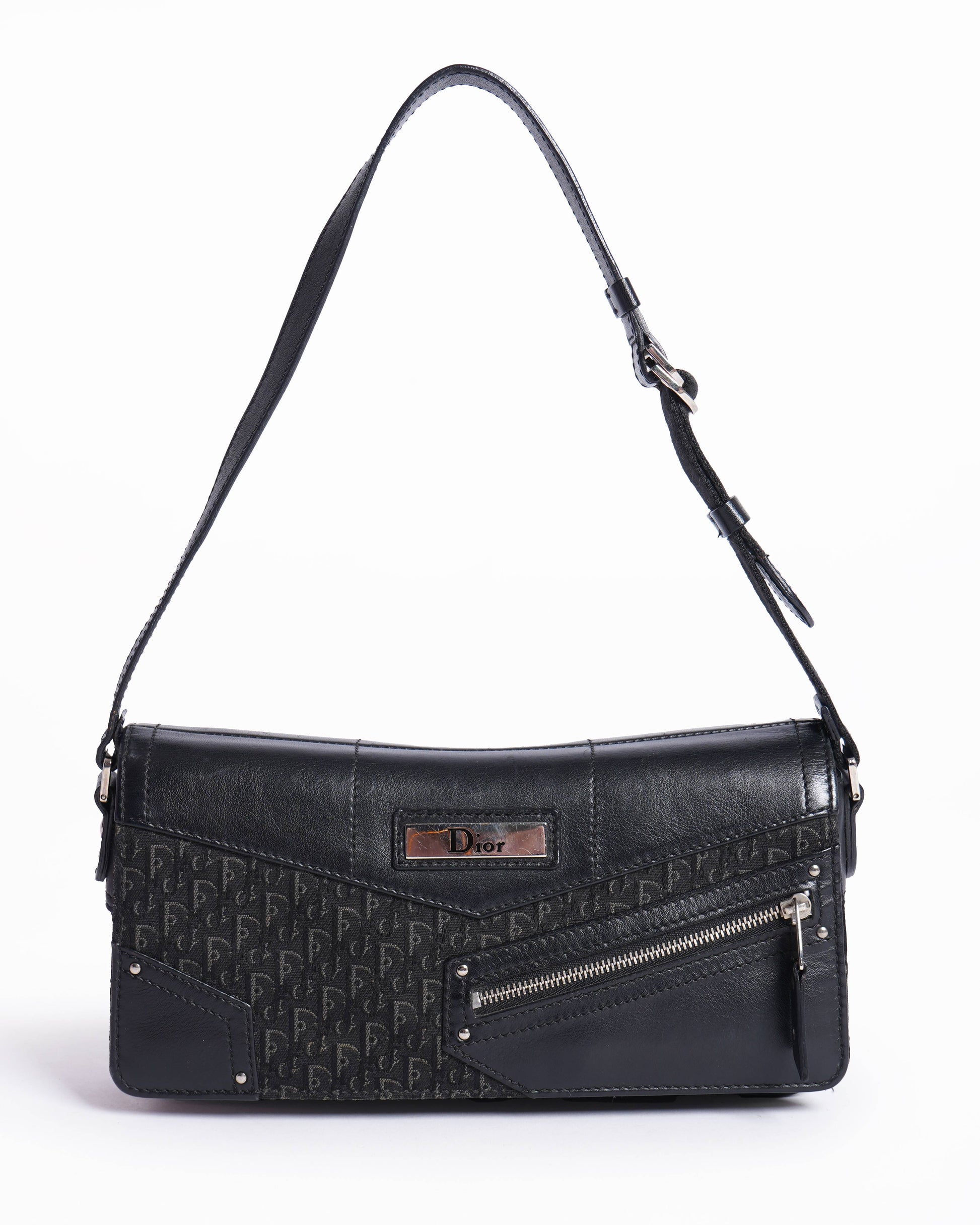Dior Handbag Christian Street Chic Shoulder Bag Black