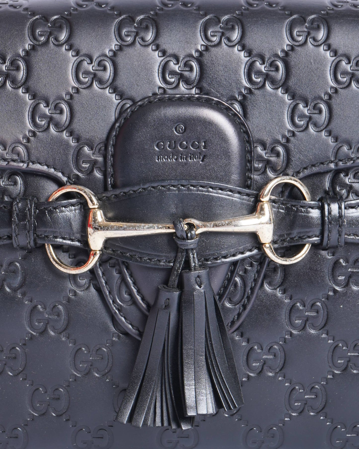 Gucci Black Guccissima Emily Shoulder Bag