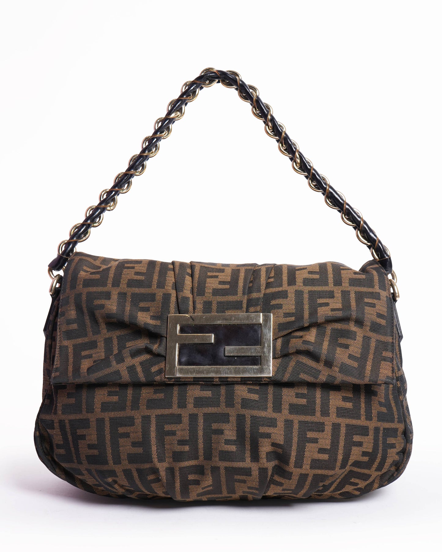 Fendi Handbag mia zucca shoulder bag Canvas Medium Flap