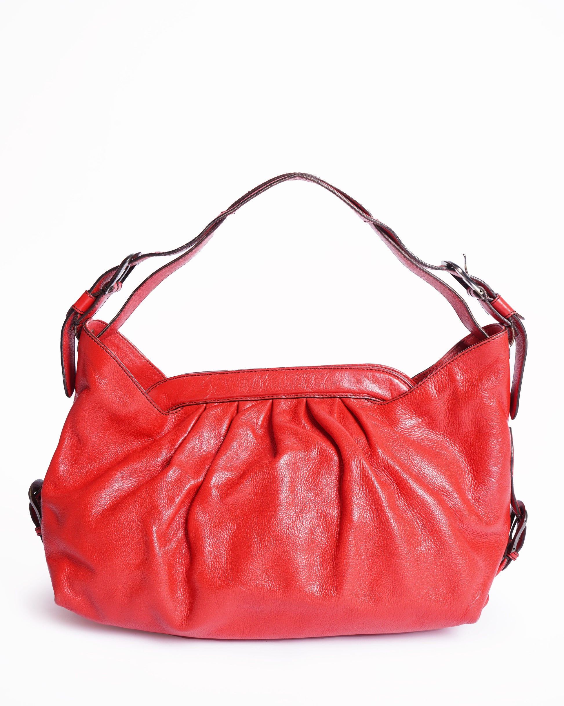 Fendi Handbag Borsa Hobo Doctor Bag Leather Red Top Handle Shoulder Bag
