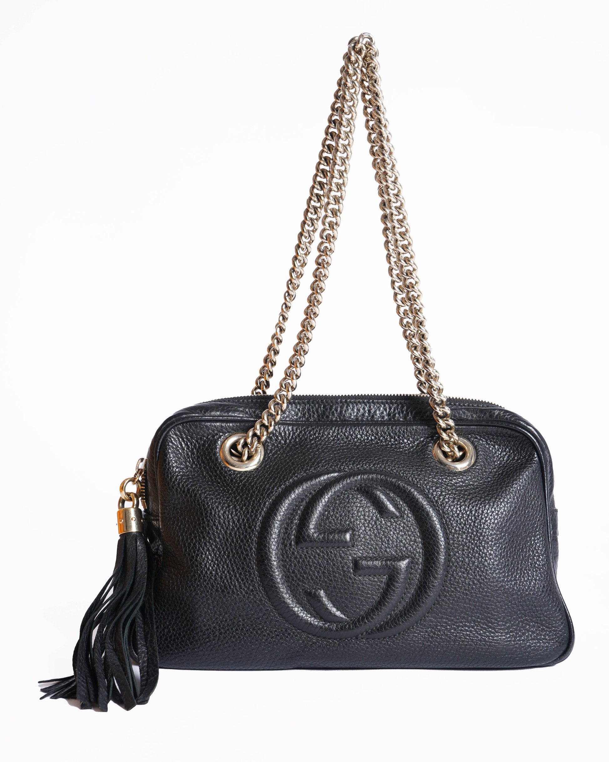 Gucci Black Leather Soho Chain Shoulder Bag