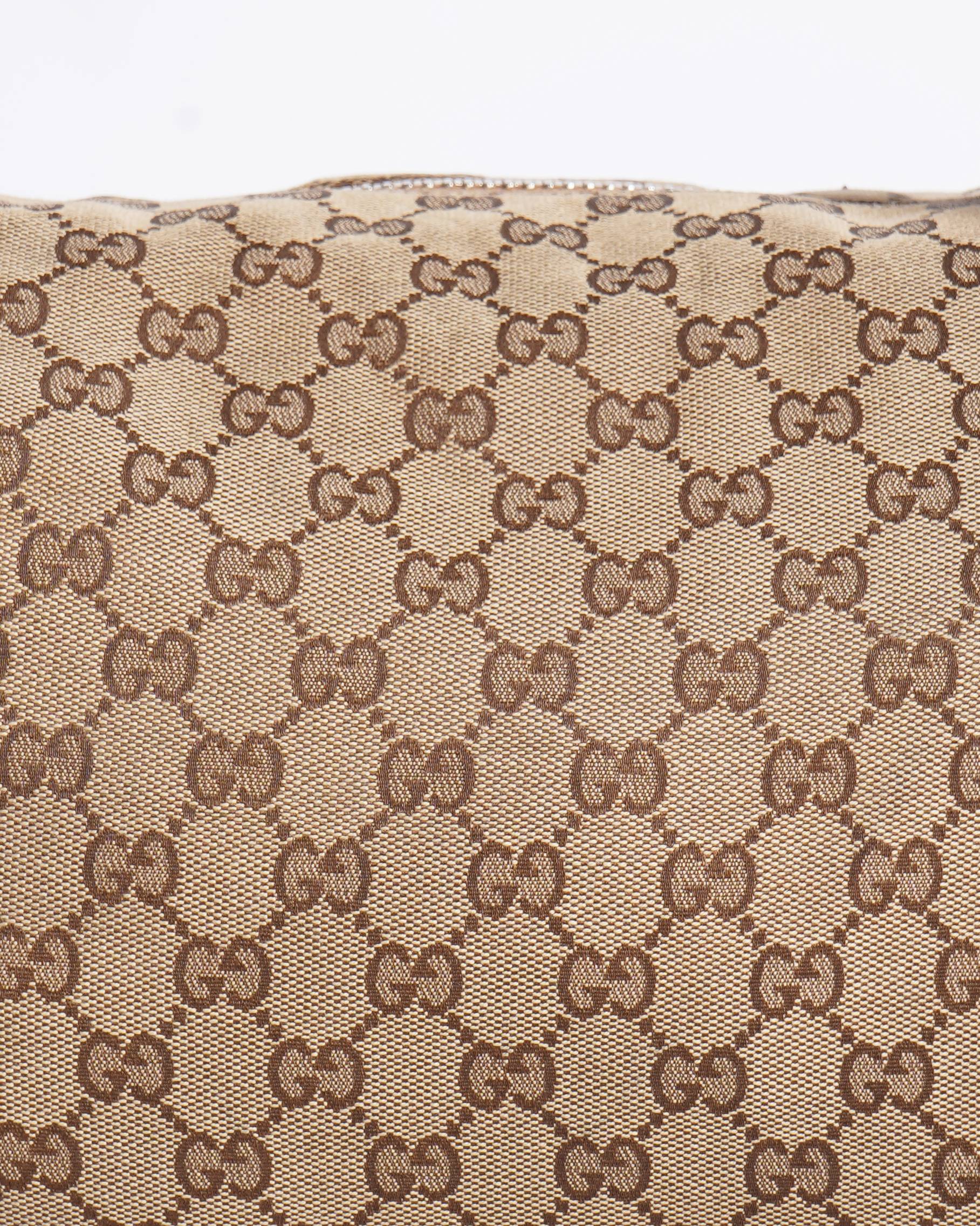 Gucci Beige GG Canvas and Leather Medium Bamboo Bar Shoulder Bag