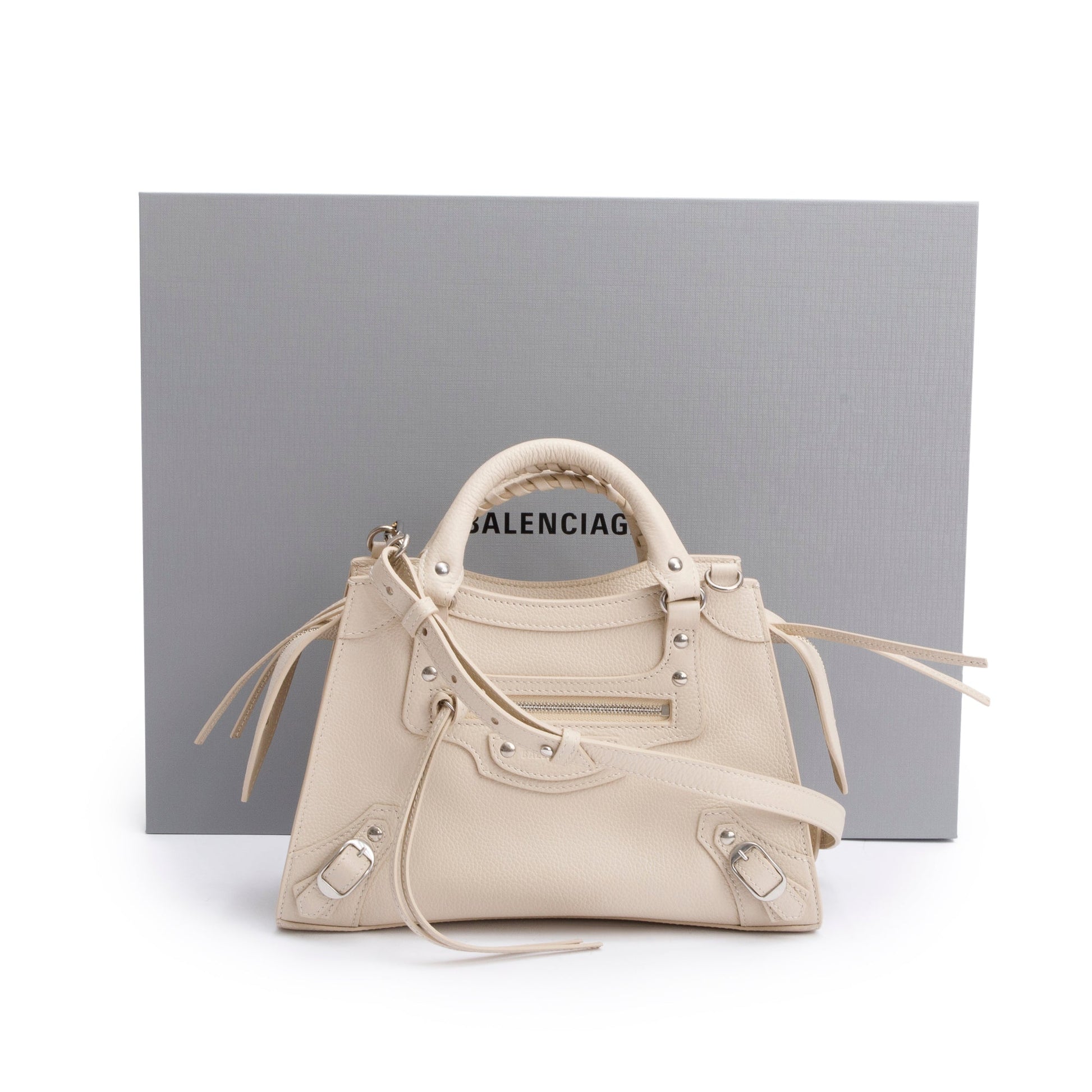 Balenciaga Calfskin Neo Classic Xs City Bag Leather Beige Travel Bag
