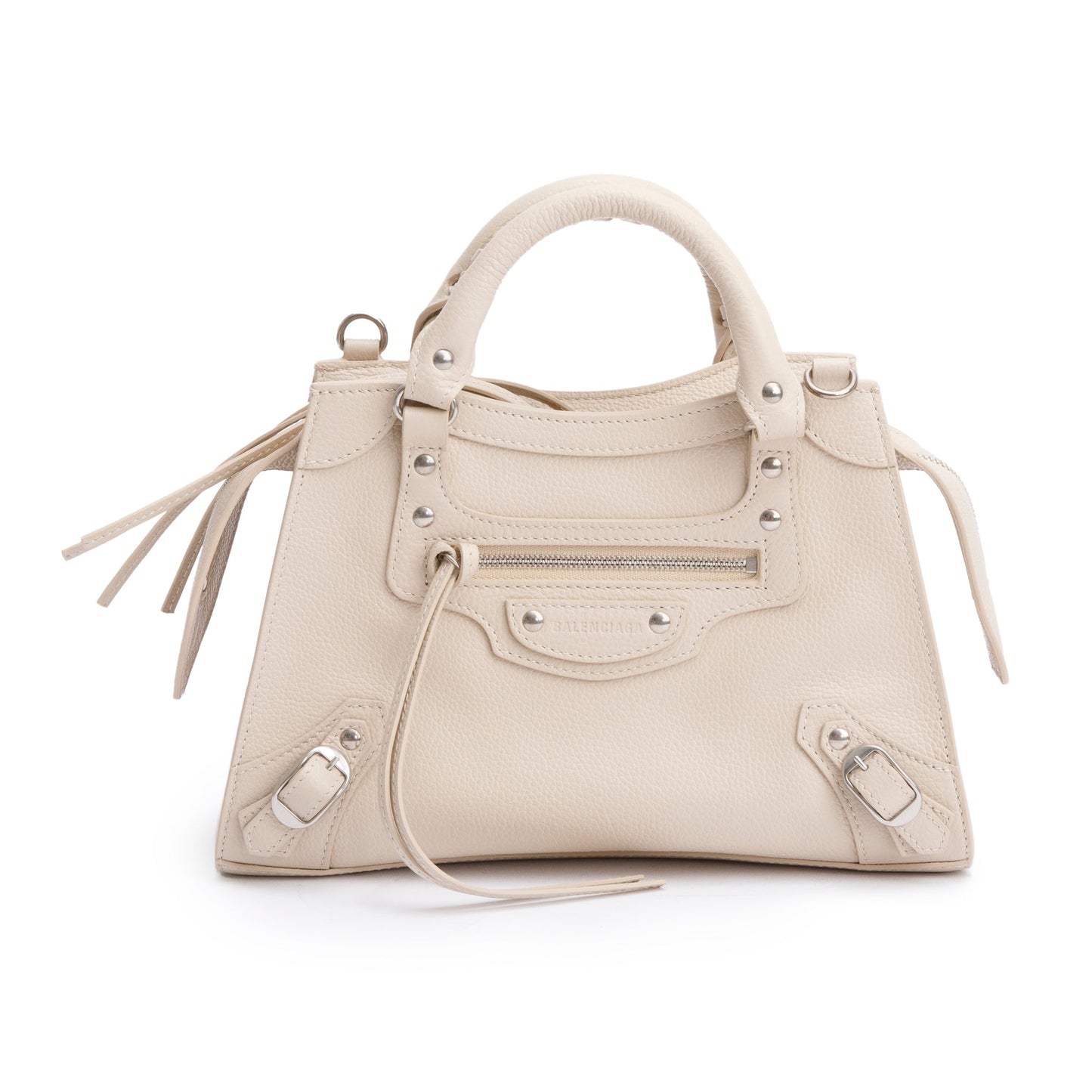 Balenciaga Calfskin Neo Classic Xs City Bag Leather Beige Travel Bag