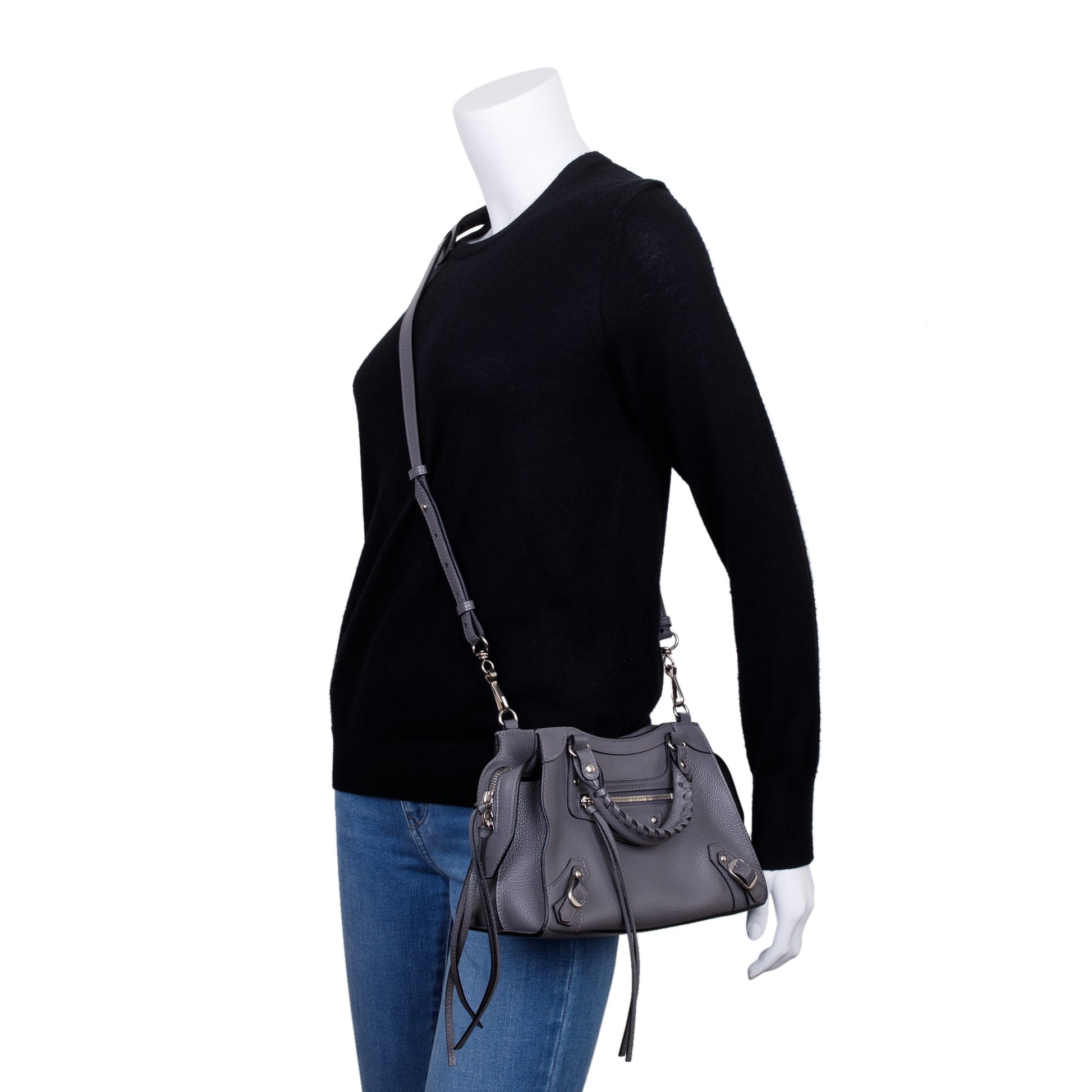 Balenciaga Grey Calfskin Neo Classic Xs City Bag Leather Travel Bag