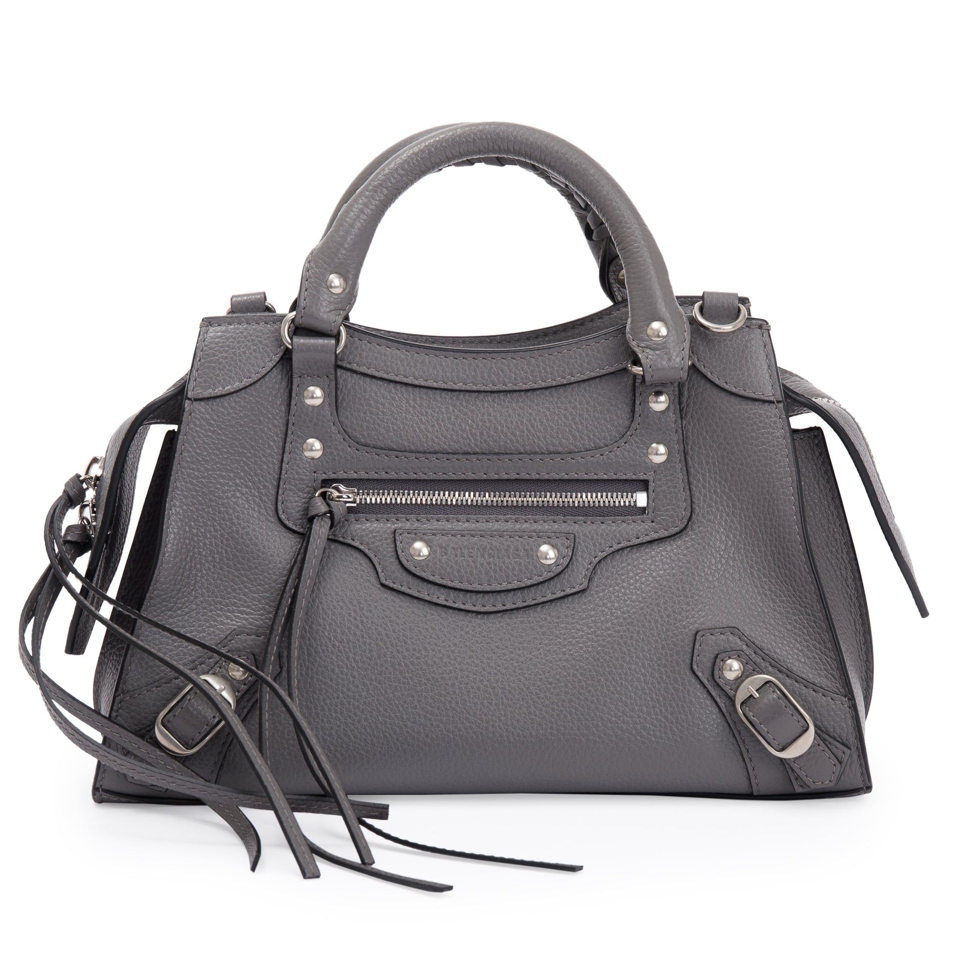 Balenciaga Grey Calfskin Neo Classic Xs City Bag Leather Travel Bag