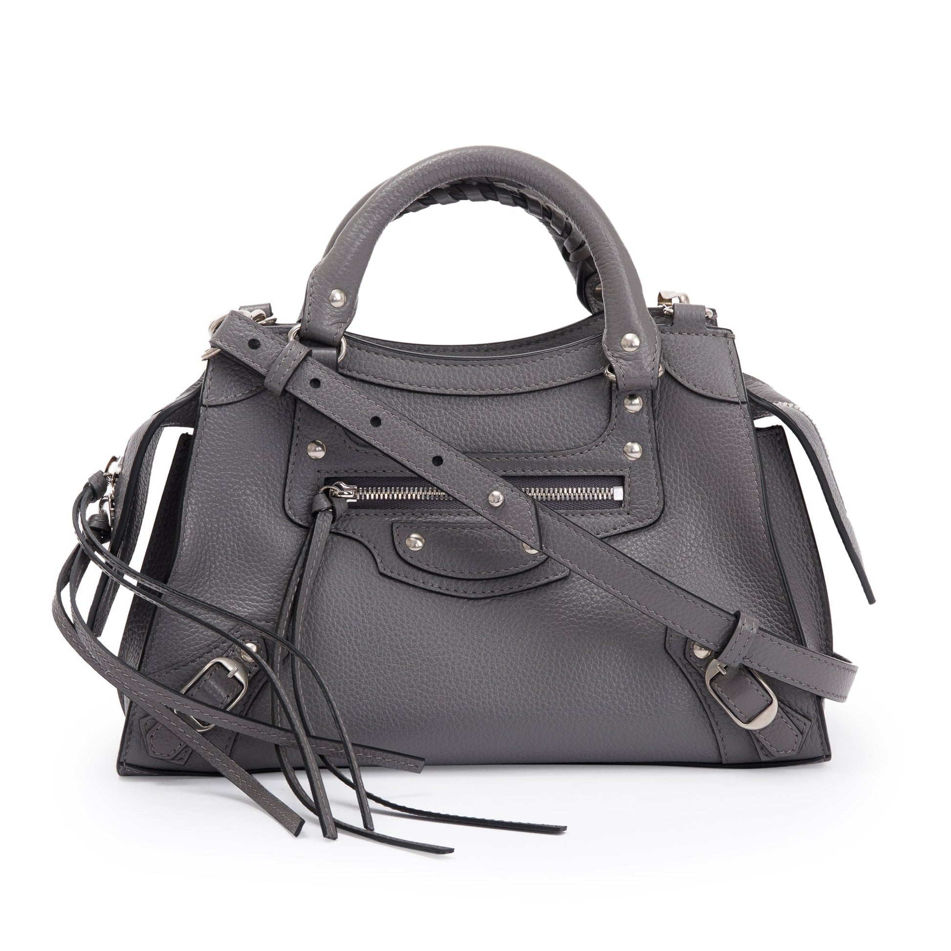 Balenciaga Grey Calfskin Neo Classic Xs City Bag Leather Travel Bag