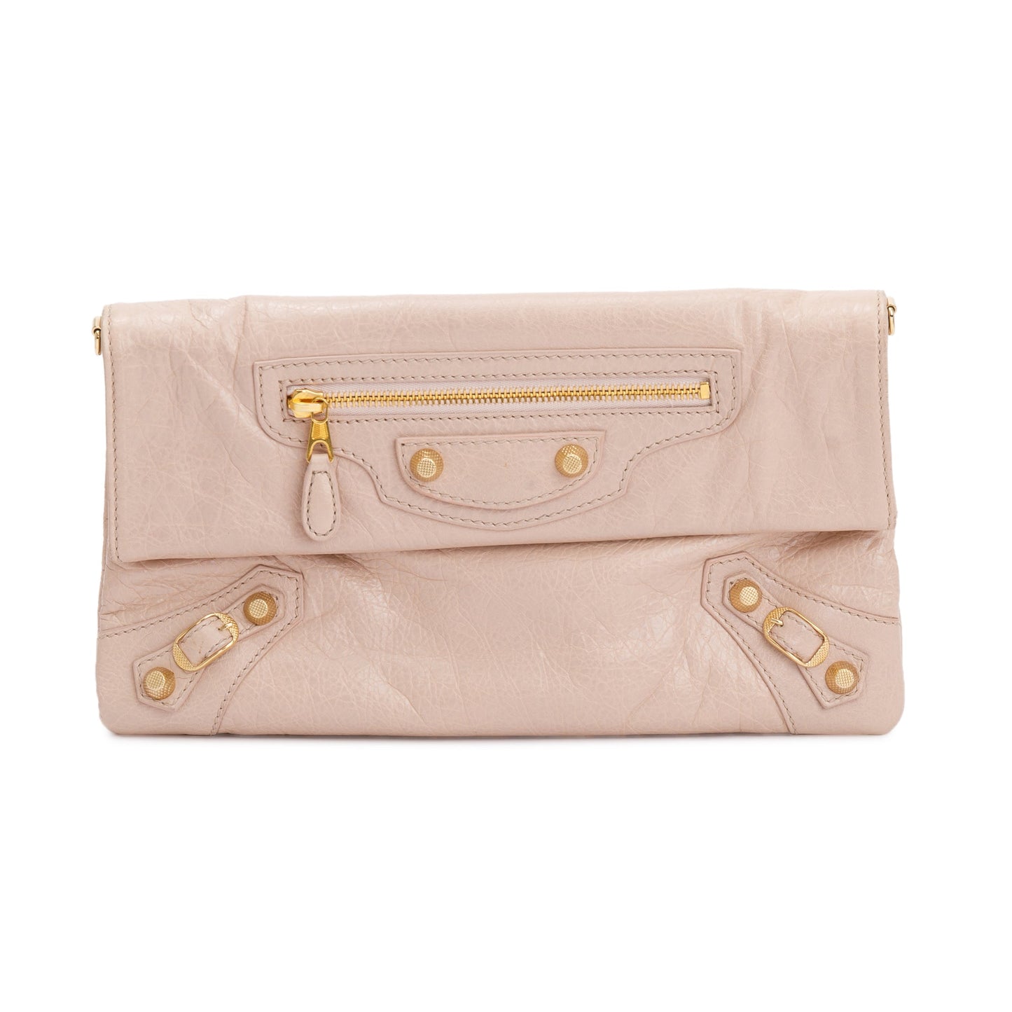 Balenciaga Agneau Giant Envelope Strap Clutch Leather Beige Clutch Bag