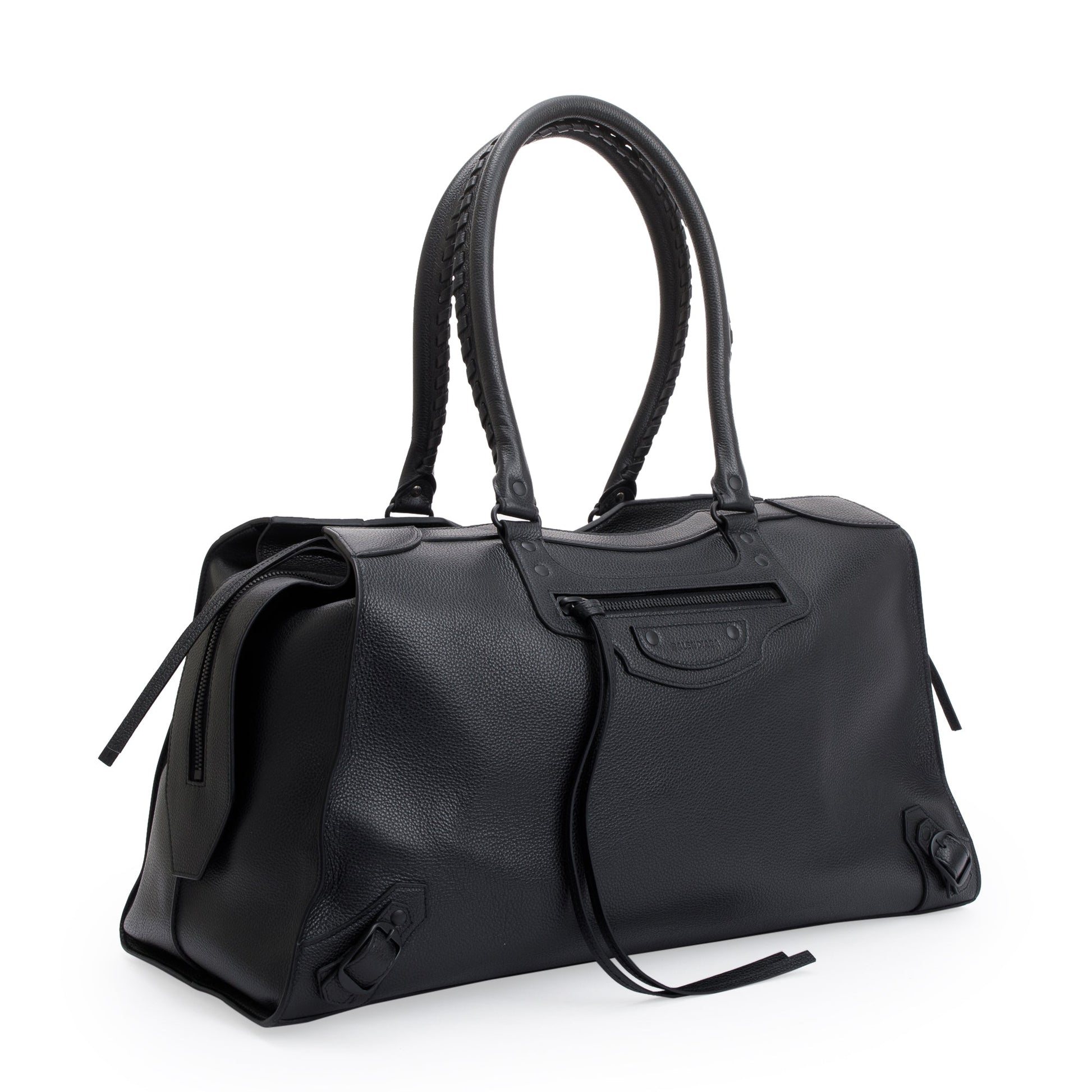 Balenciaga Calfskin Neo Classic City Duffle Bag Leather Black Travel Bag