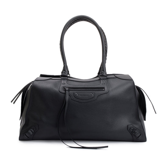 Balenciaga Calfskin Neo Classic City Duffle Bag Leather Black Travel Bag
