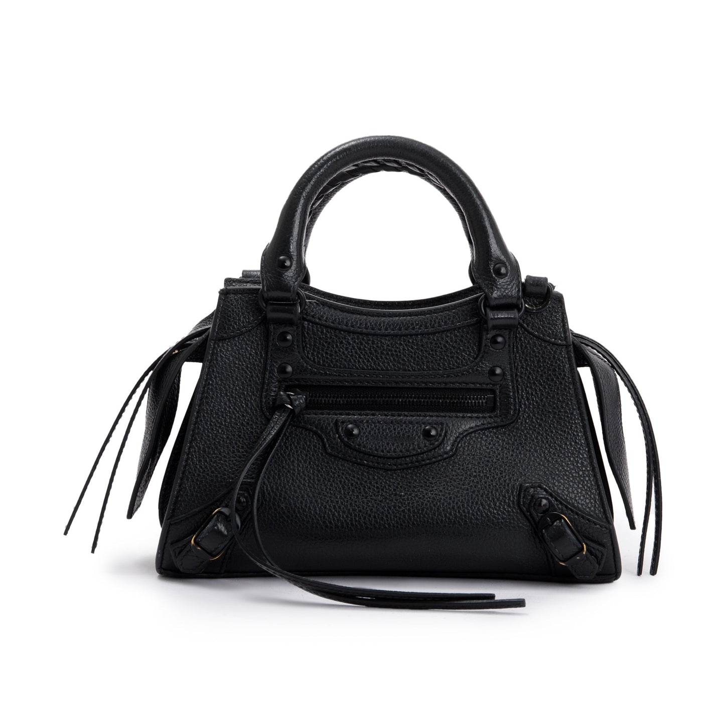 Balenciaga Calfskin Neo Classic Top Handle Bag Leather Black Travel Bag