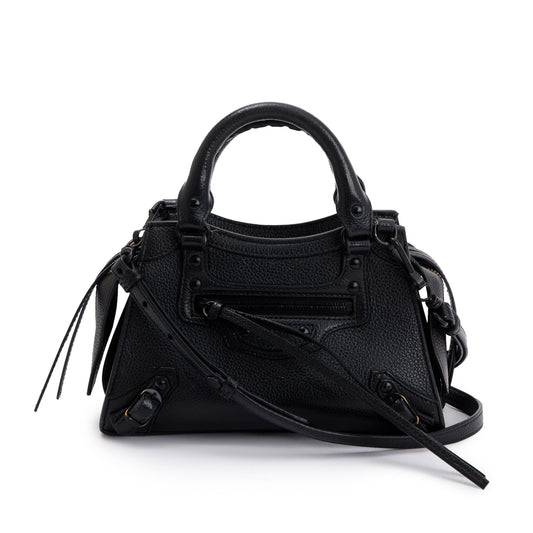 Balenciaga Calfskin Neo Classic Top Handle Bag Leather Black Travel Bag