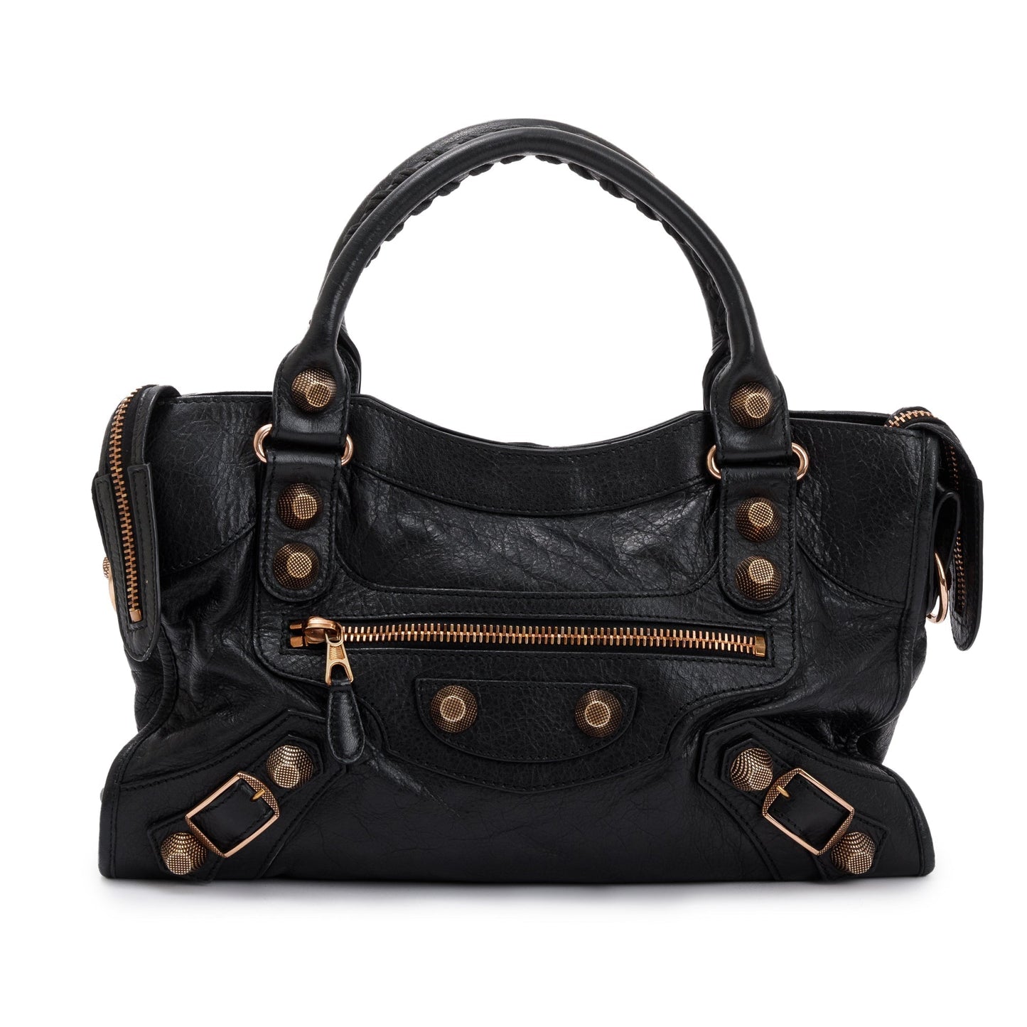 Balenciaga Distressed Arena Giant City Bag Leather Black Travel Bag