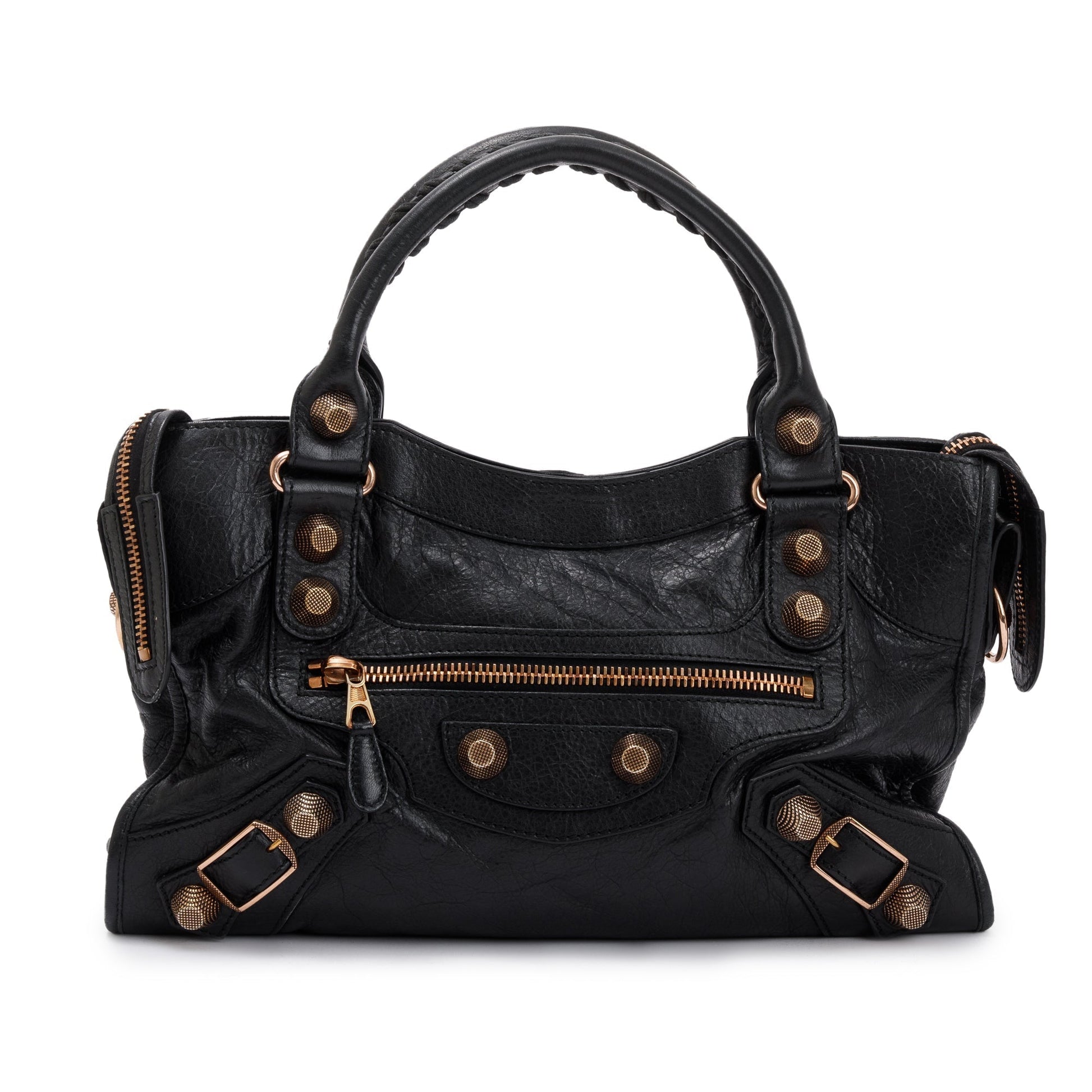 Balenciaga Distressed Arena Giant City Bag Leather Black Travel Bag