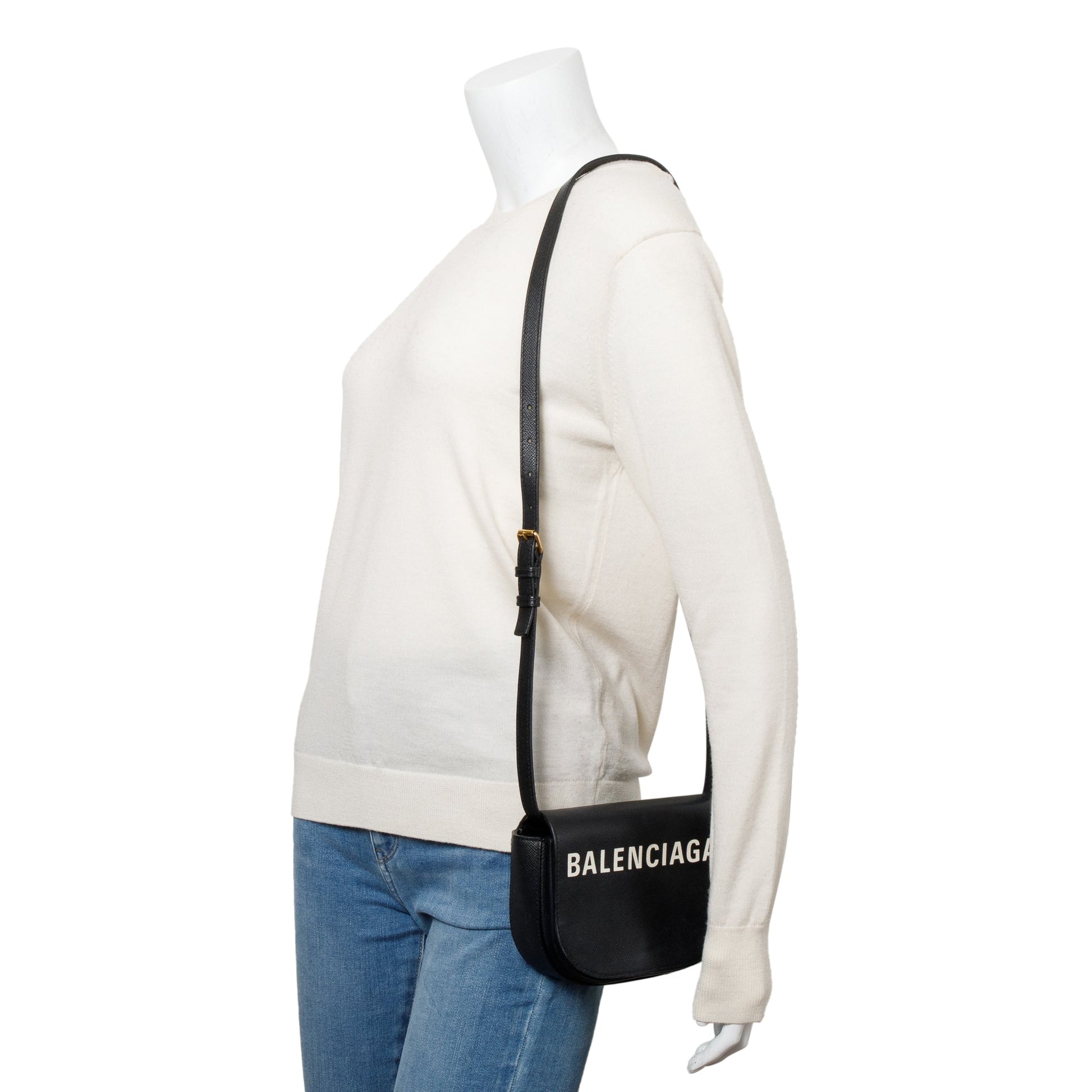 Balenciaga Extra Ville Day Crossbody Bag Leather Black