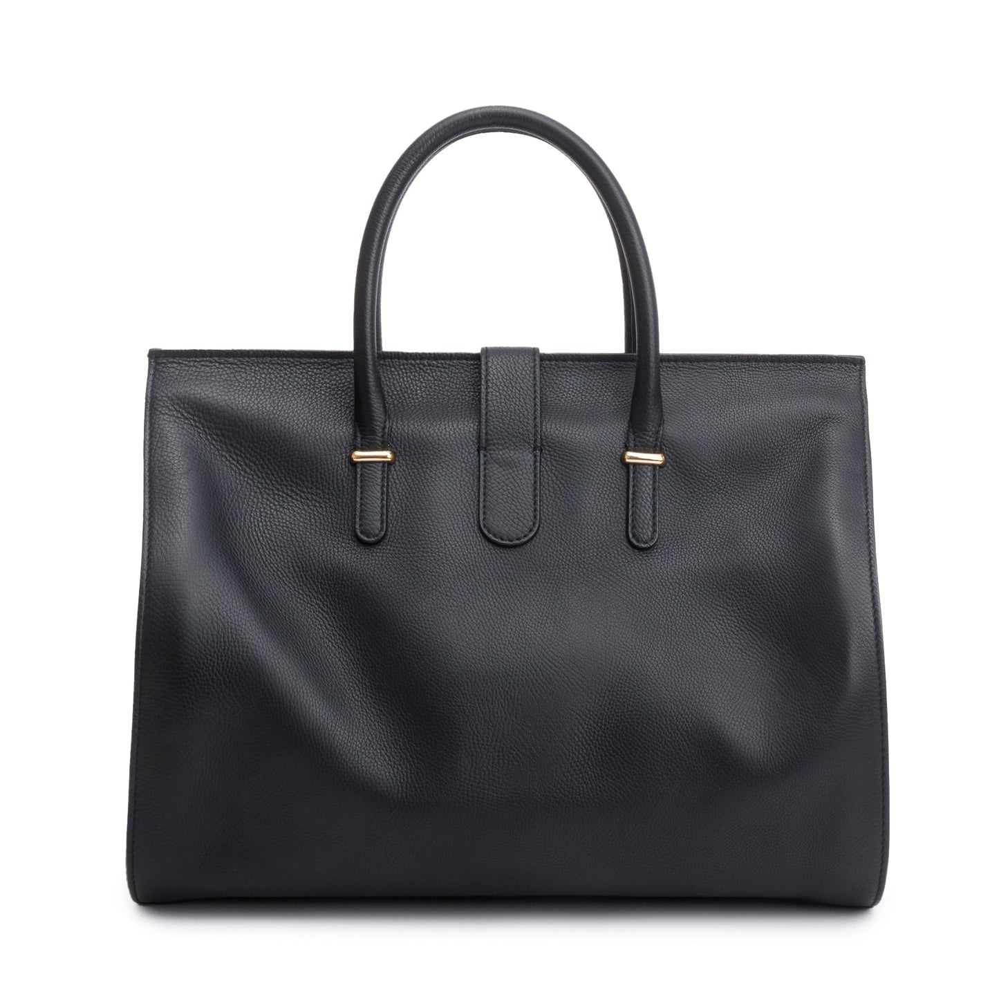 Balenciaga Tube Round Tote Leather Black Tote Bag