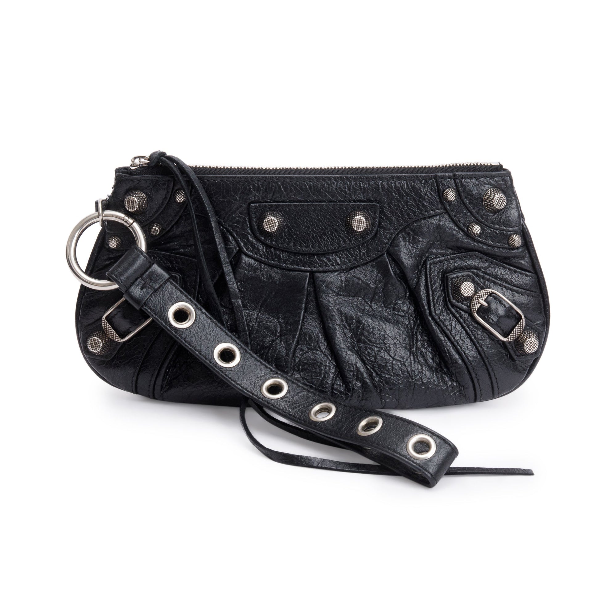 Balenciaga Le Cagole Multi Pouch Travel Bag Leather Black
