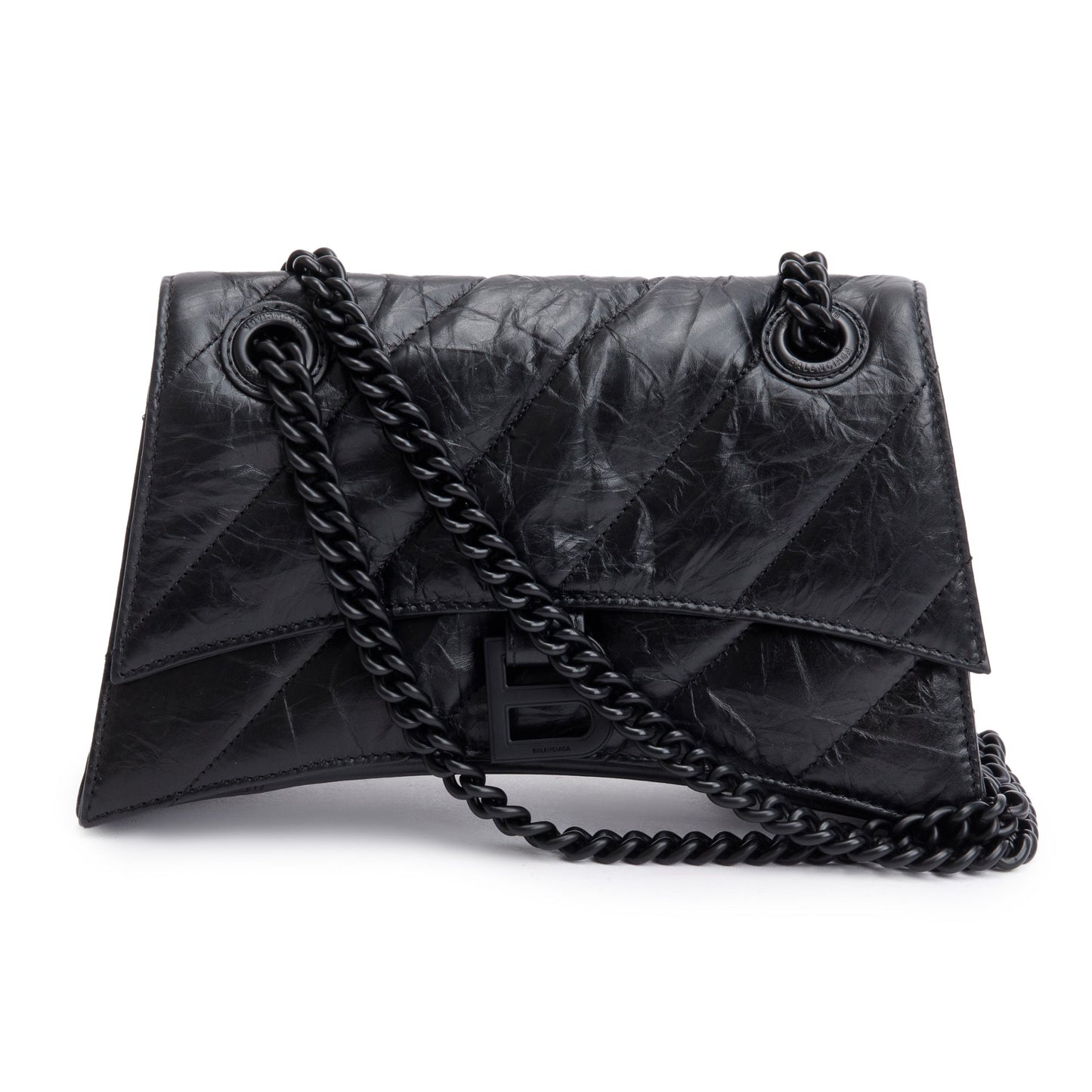 Balenciaga Crush Chain Shoulder Bag Leather Black