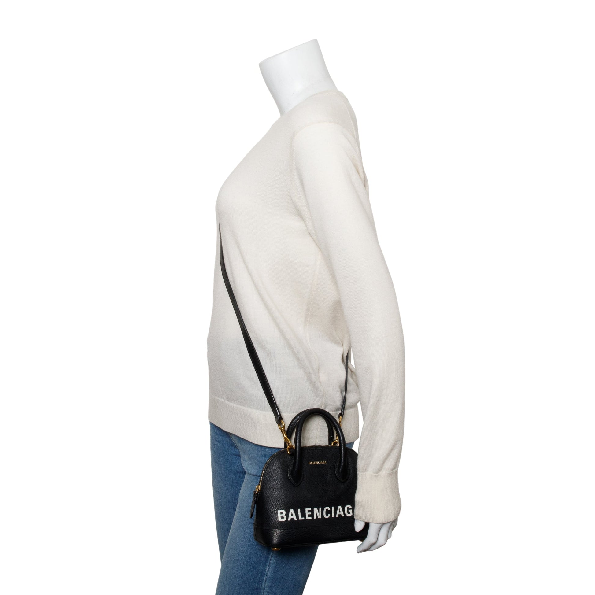 Balenciaga Xxs Ville Top Handle Bag Leather Black Travel Bag