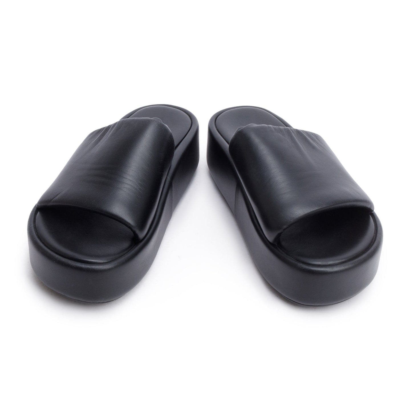 Balenciaga Leatherprinted Platform Slides Size Travel Bag Black