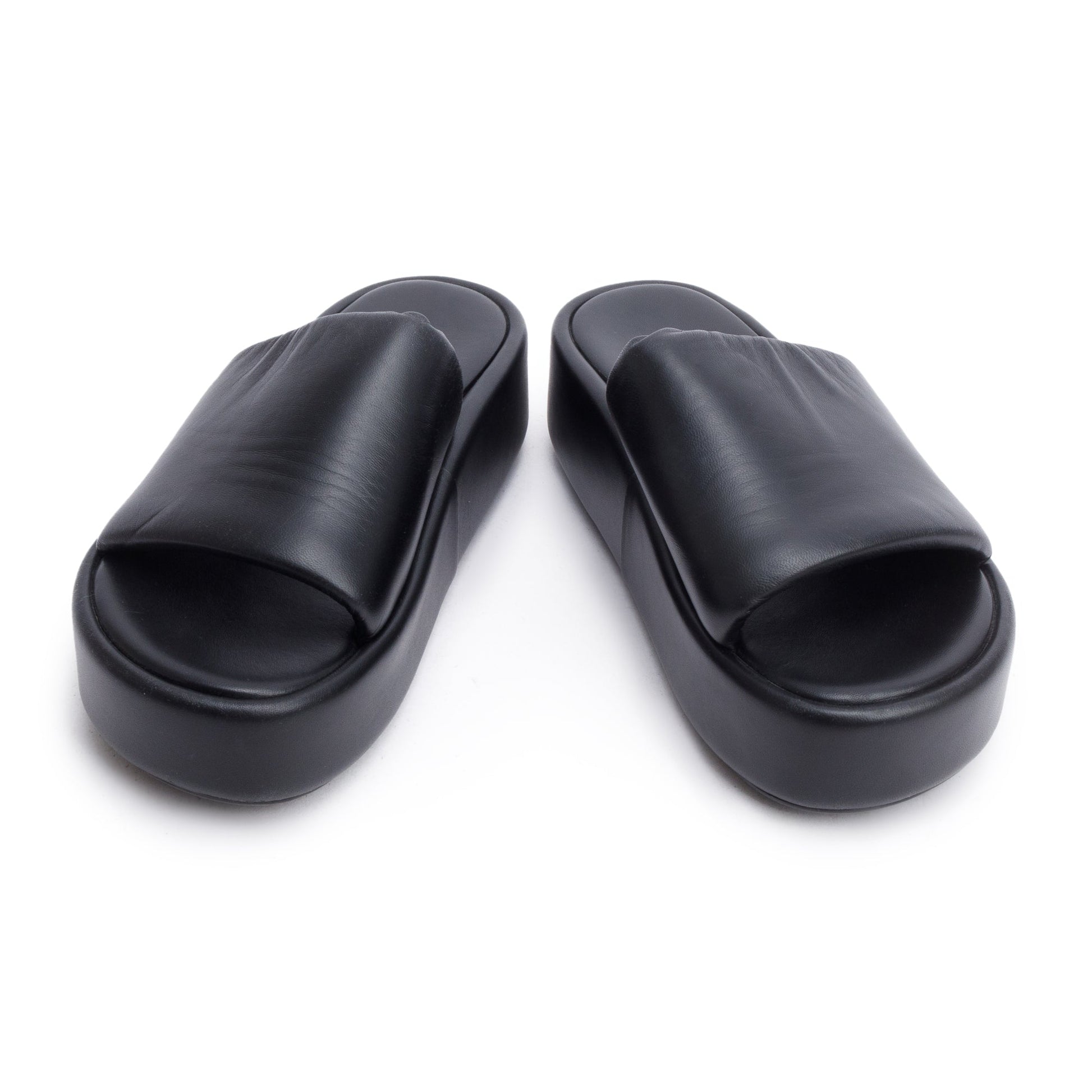 Balenciaga Leatherprinted Platform Slides Size Travel Bag Black