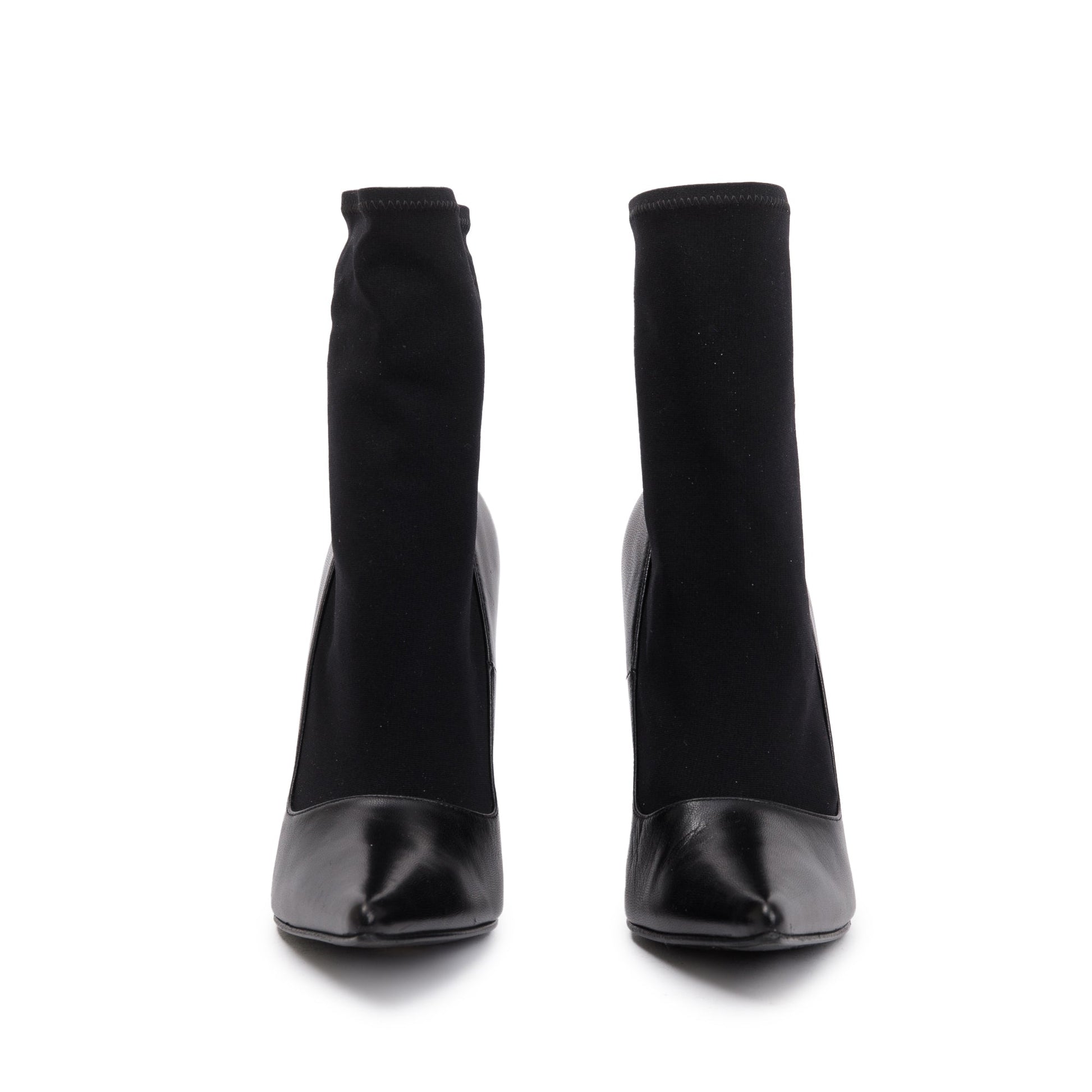 Balenciaga Spandex Knife Bootie Size Travel Bag Leather Black Shoes