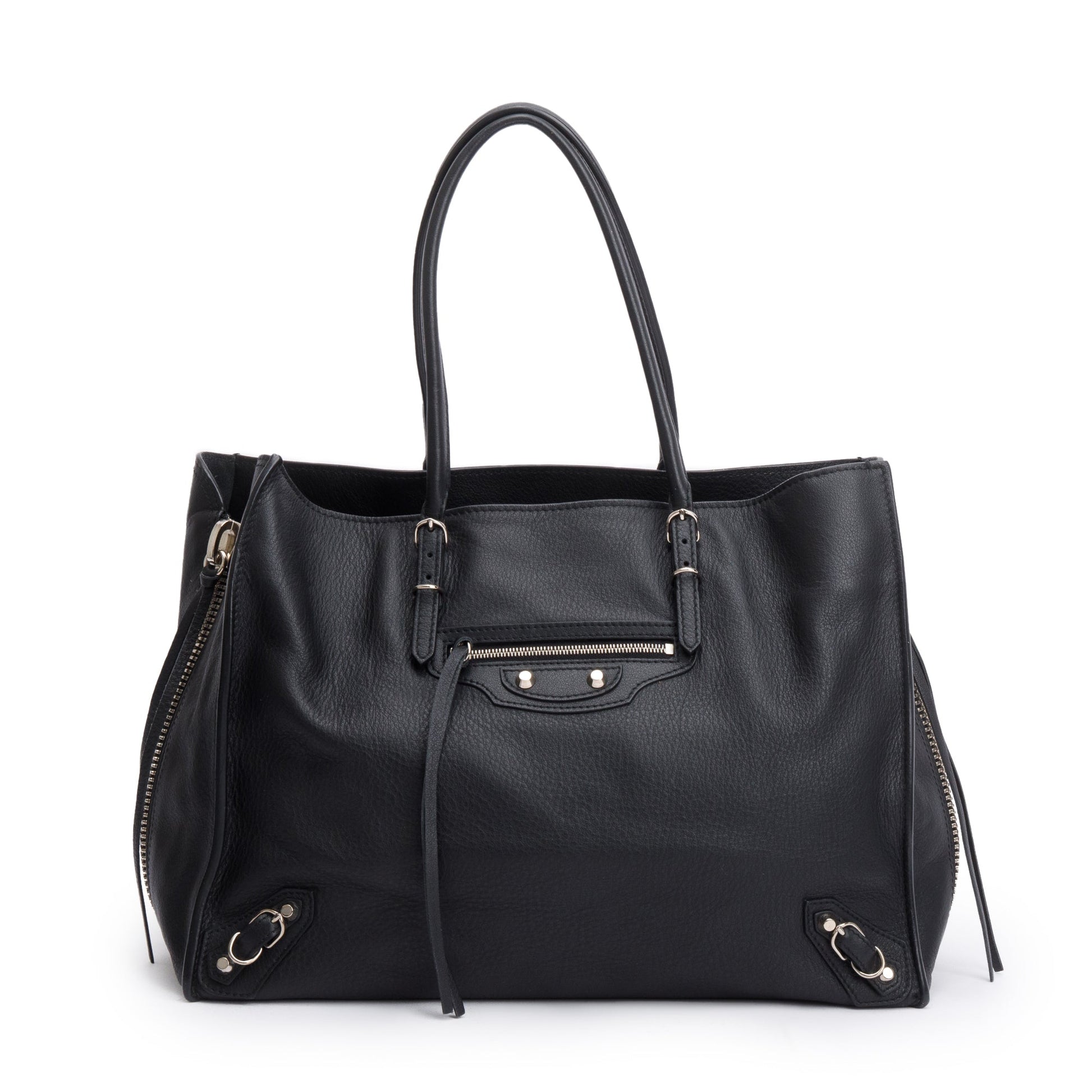 Balenciaga Veau Papier Zip Around Tote Black Tote Bag