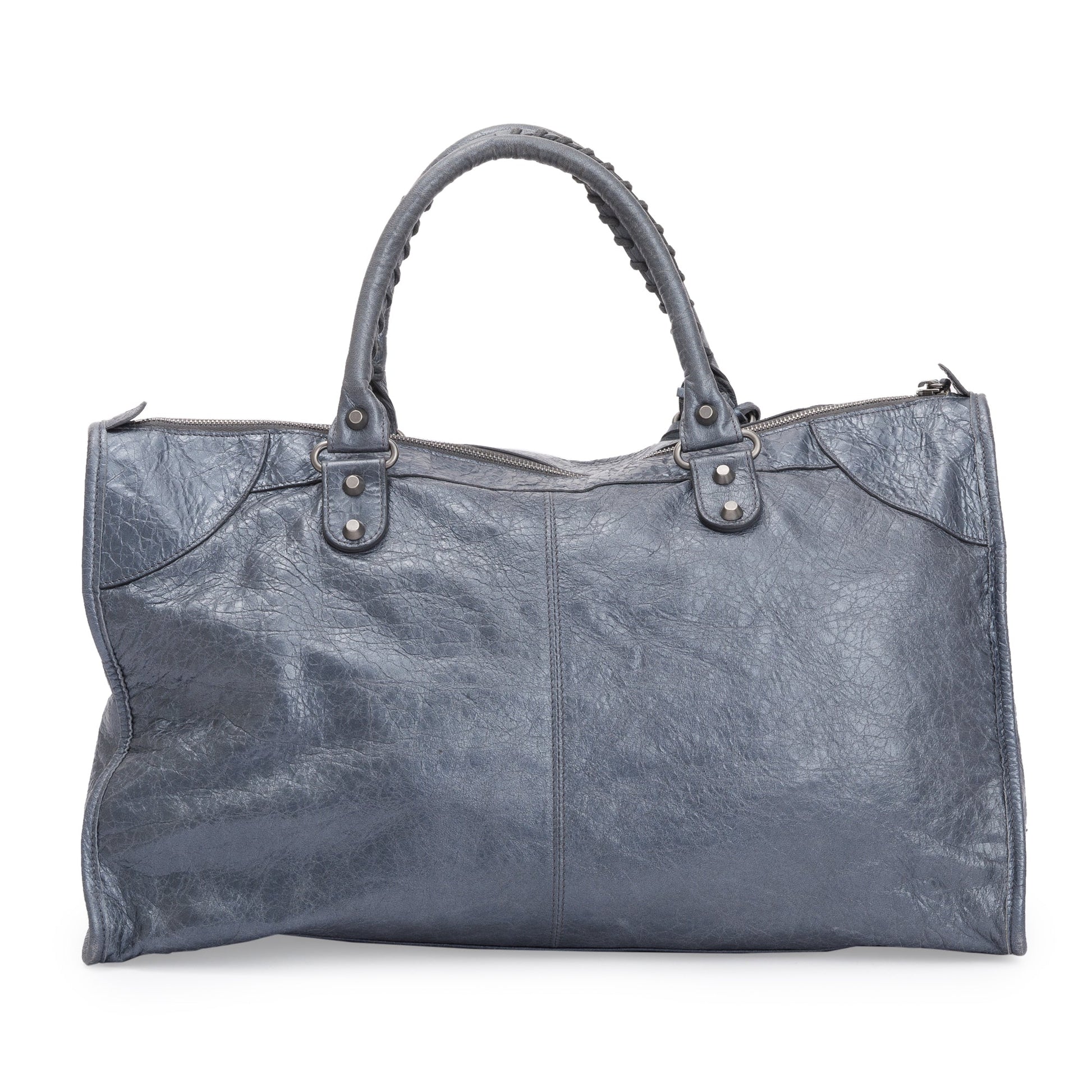 Balenciaga Agneu Motocross Classic Work Bag Leather Blue Travel Bag