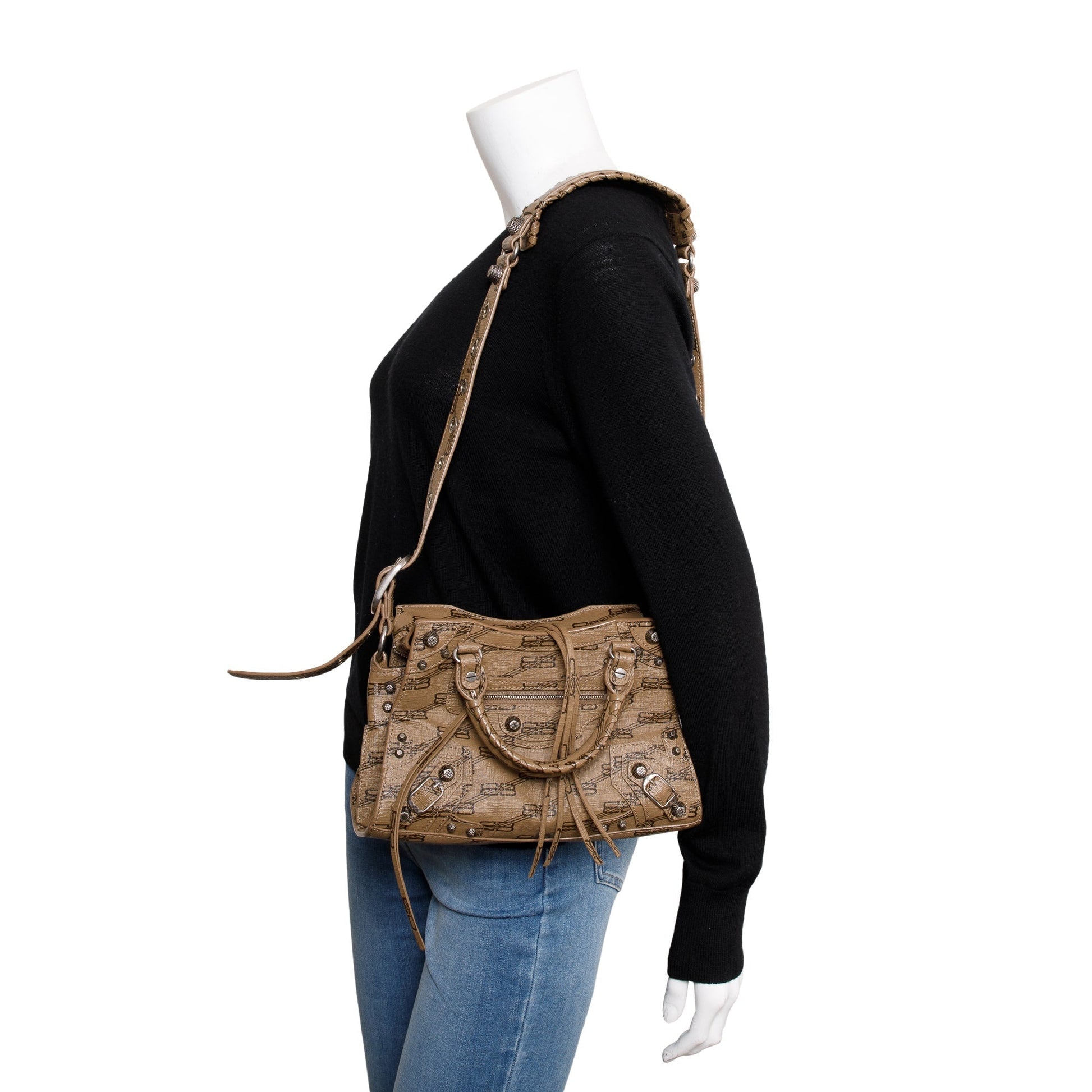 Balenciaga Bb Neo Cagole Classic Xs City Bag Canvas Monogram Travel Bag