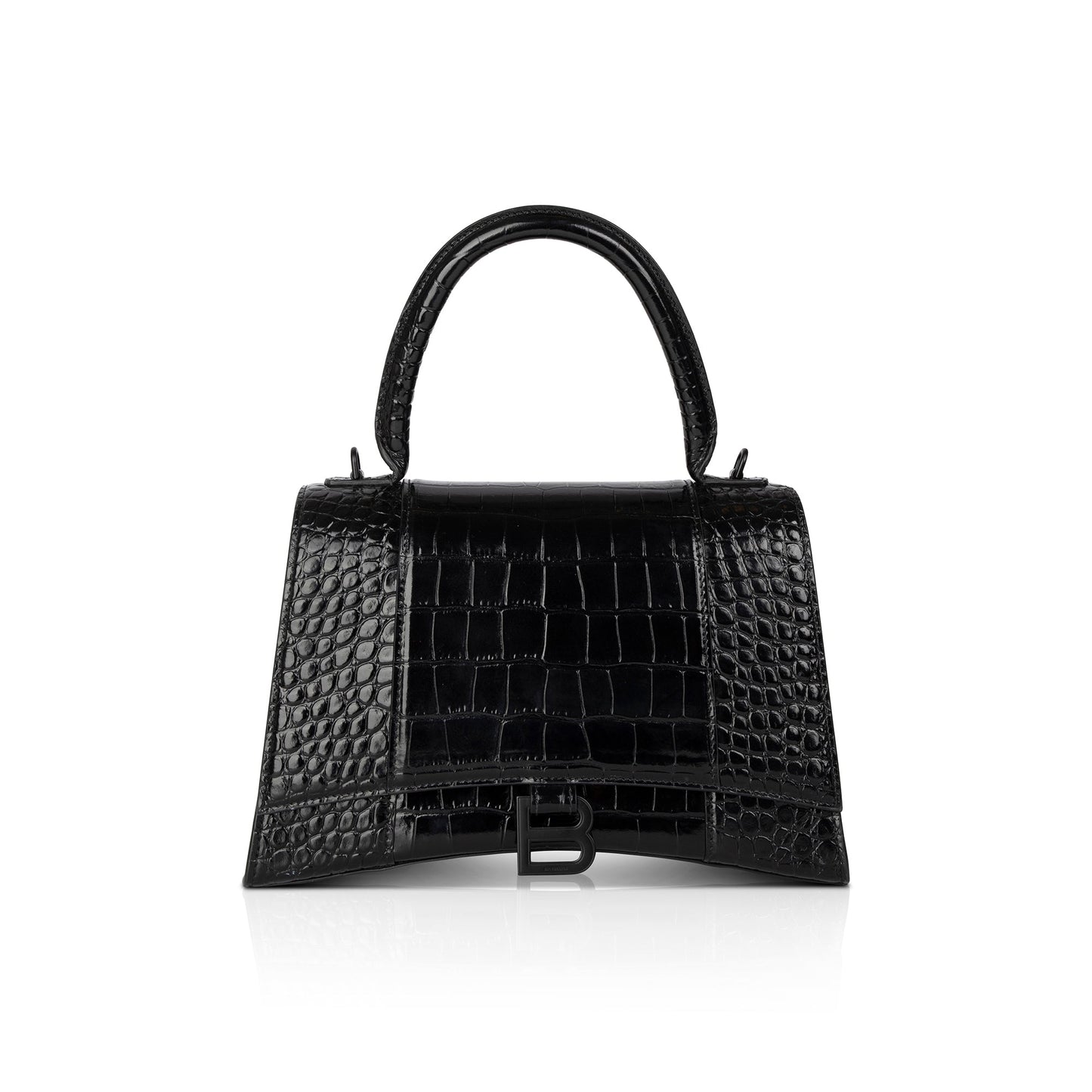 Balenciaga Croc Embossed Hourglass Top Handle Bag Medium Travel Bag