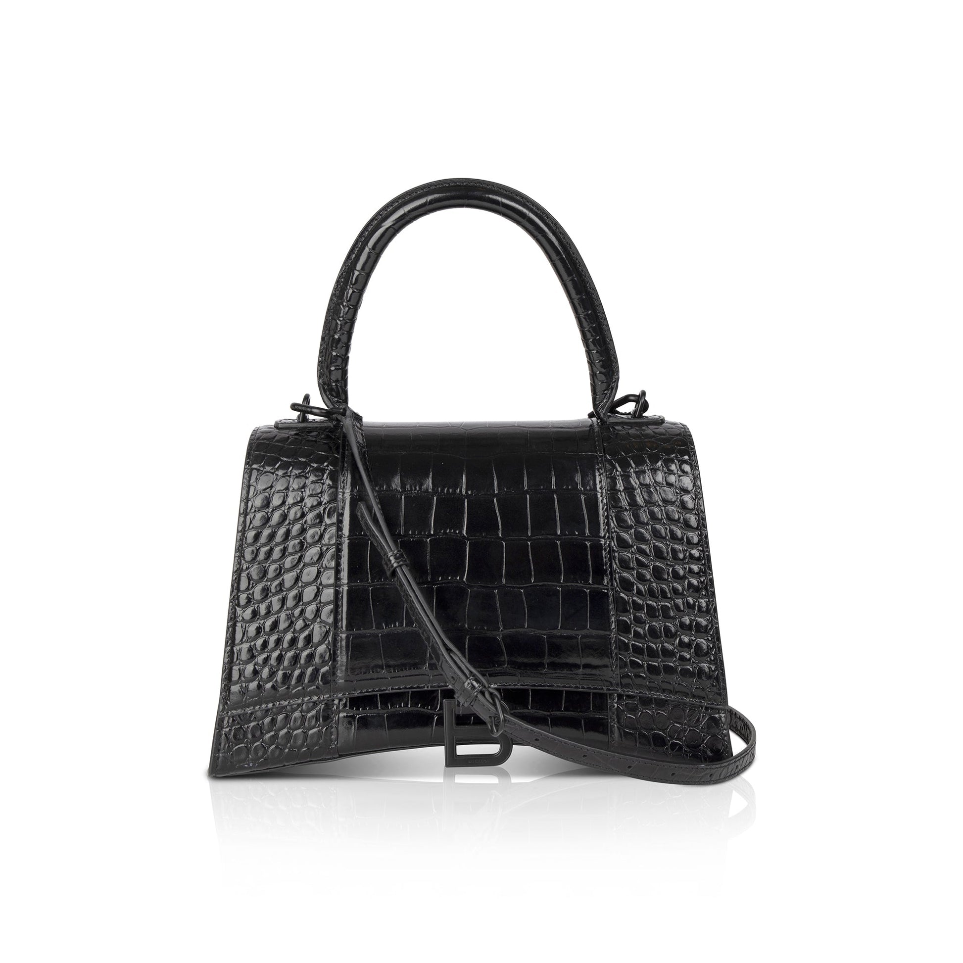 Balenciaga Croc Embossed Hourglass Top Handle Bag Medium Travel Bag