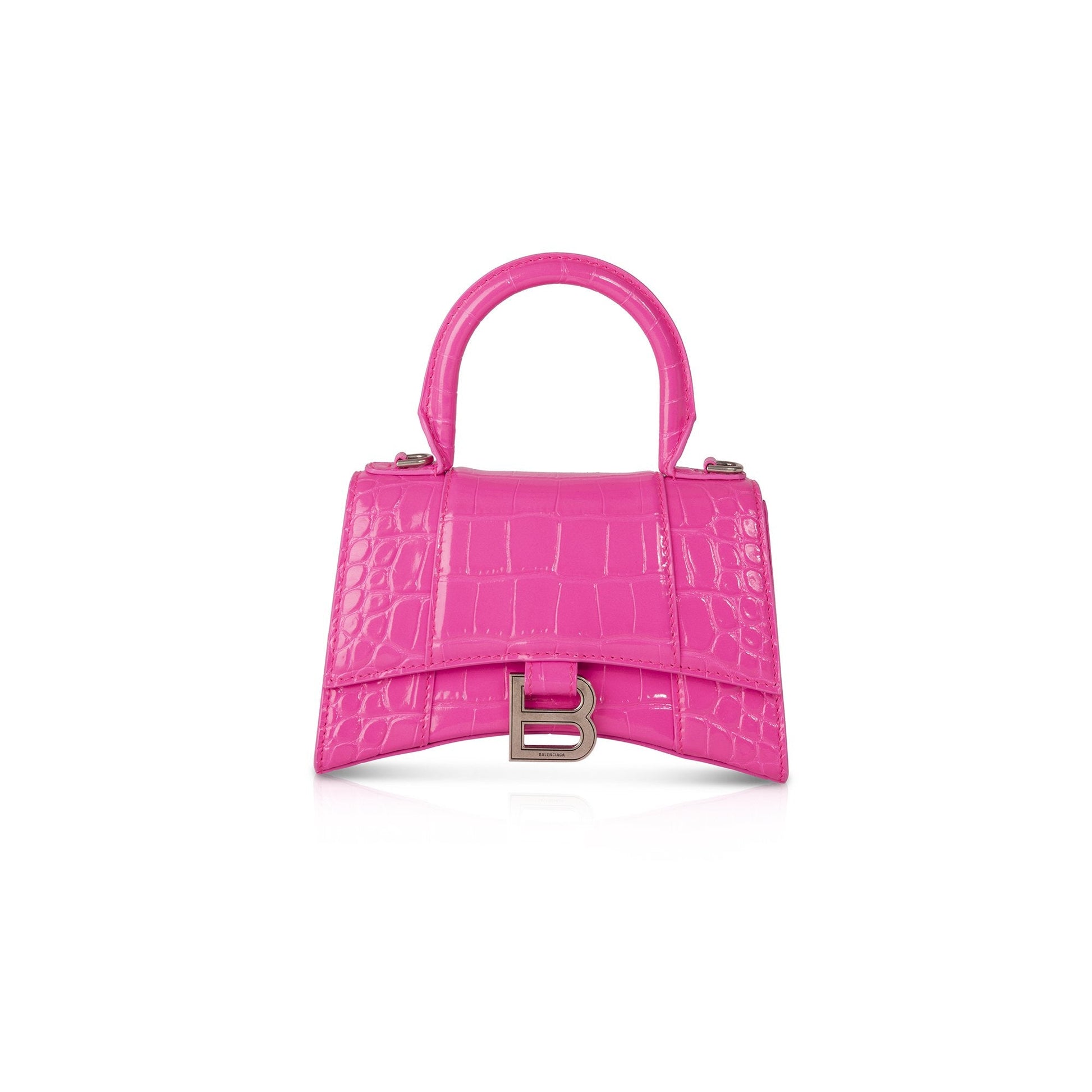 Balenciaga Croc Embossed Hourglass Xs Top Handle Bag Travel Bag
