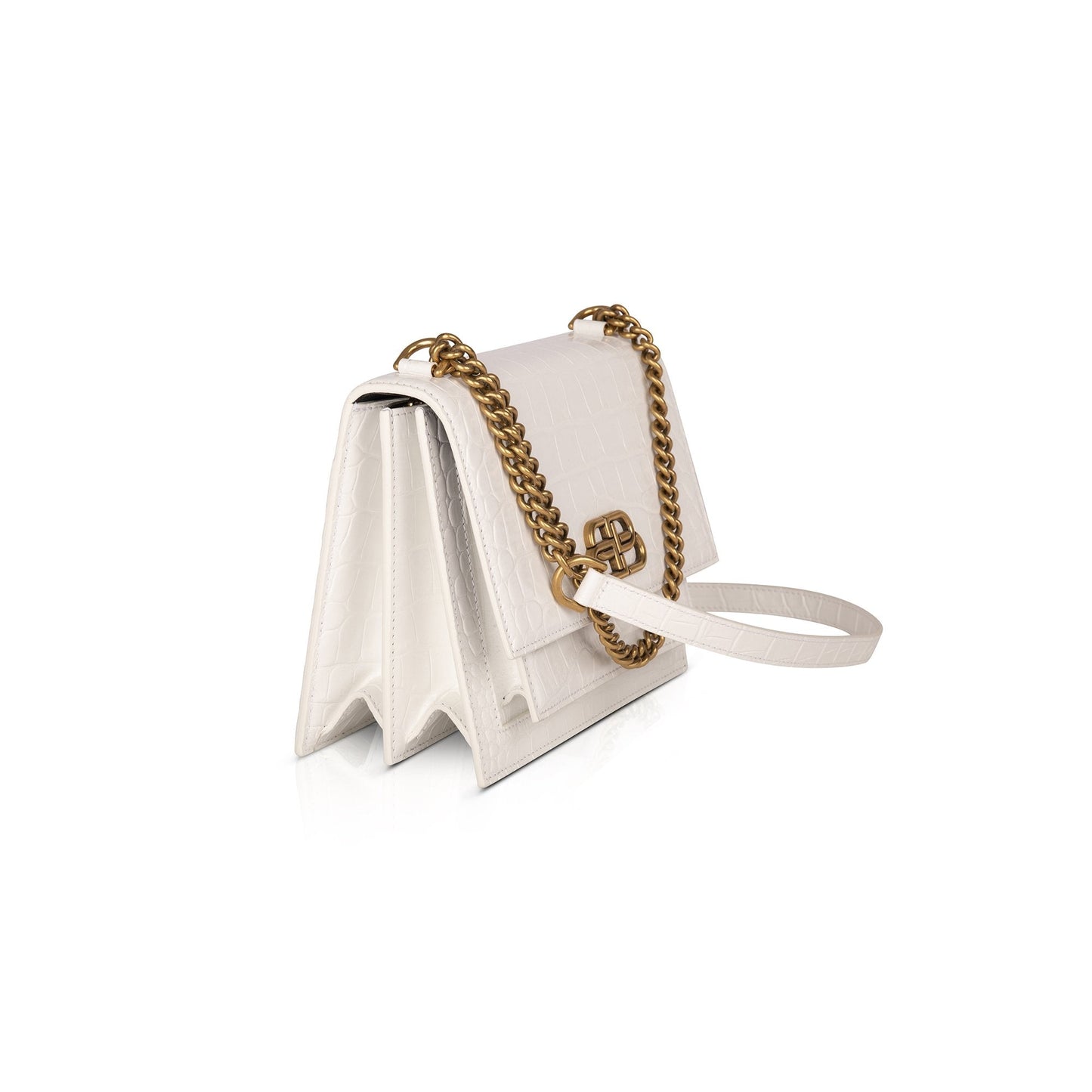 Balenciaga Croc Embossed Sharp Bag Chain Travel Bag