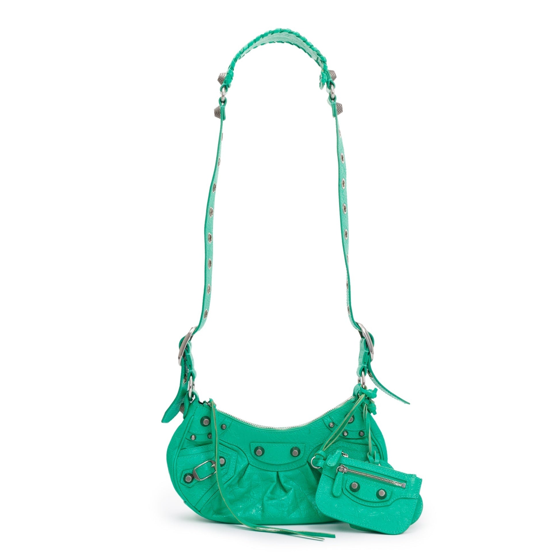 Balenciaga Arena Calfskin Le Cagole Xs Shoulder Bag Leather Green