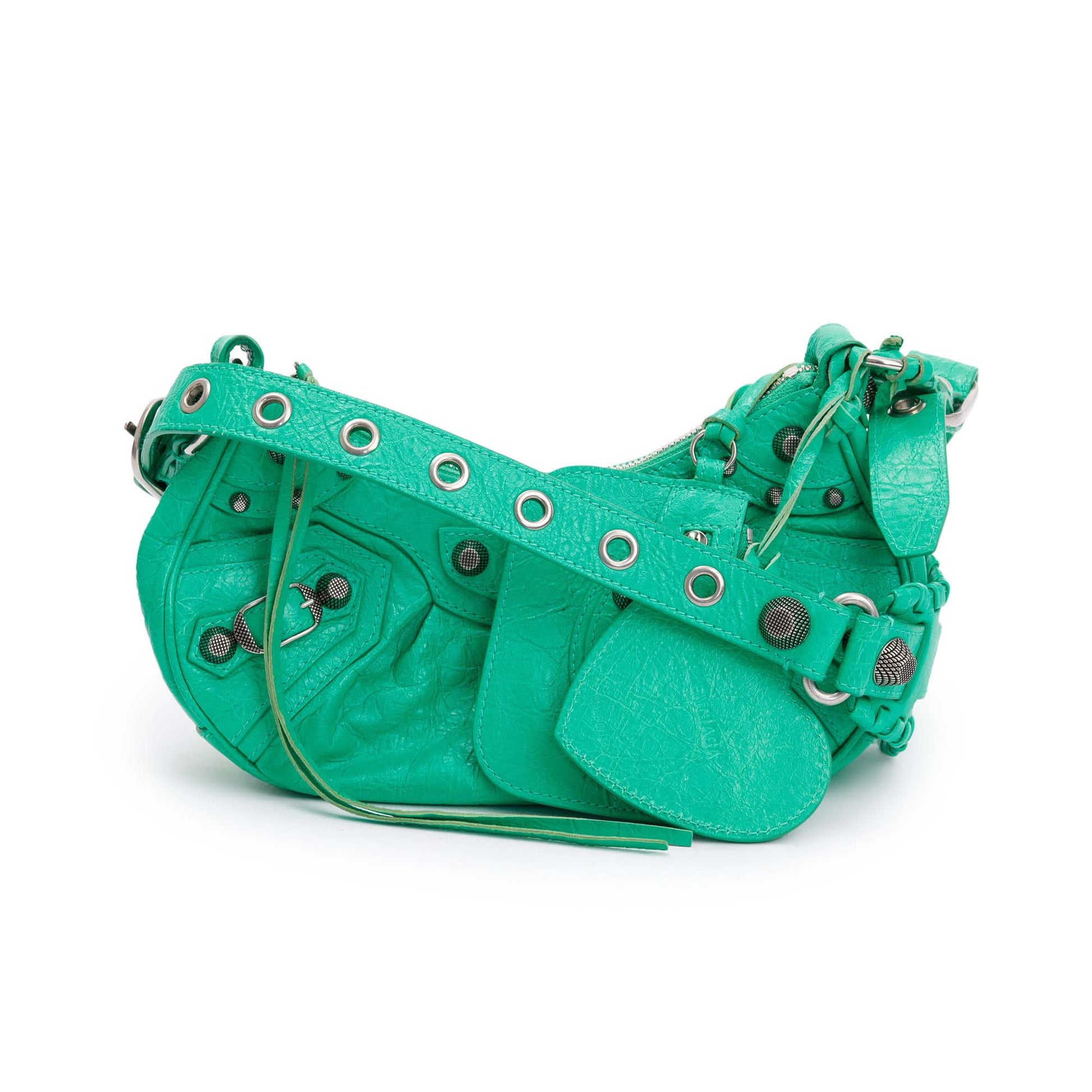 Balenciaga Arena Calfskin Le Cagole Xs Shoulder Bag Leather Green
