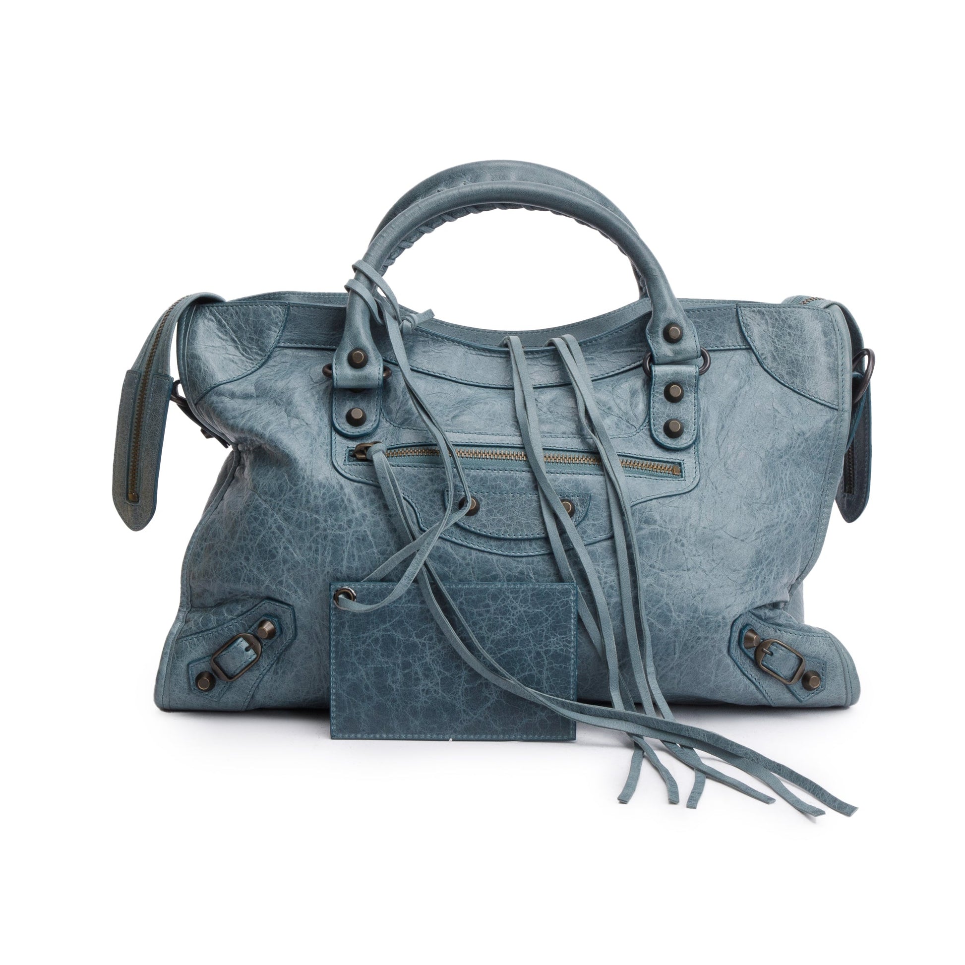 Balenciaga Grey Agneau Le City Bag Leather Medium Travel Bag