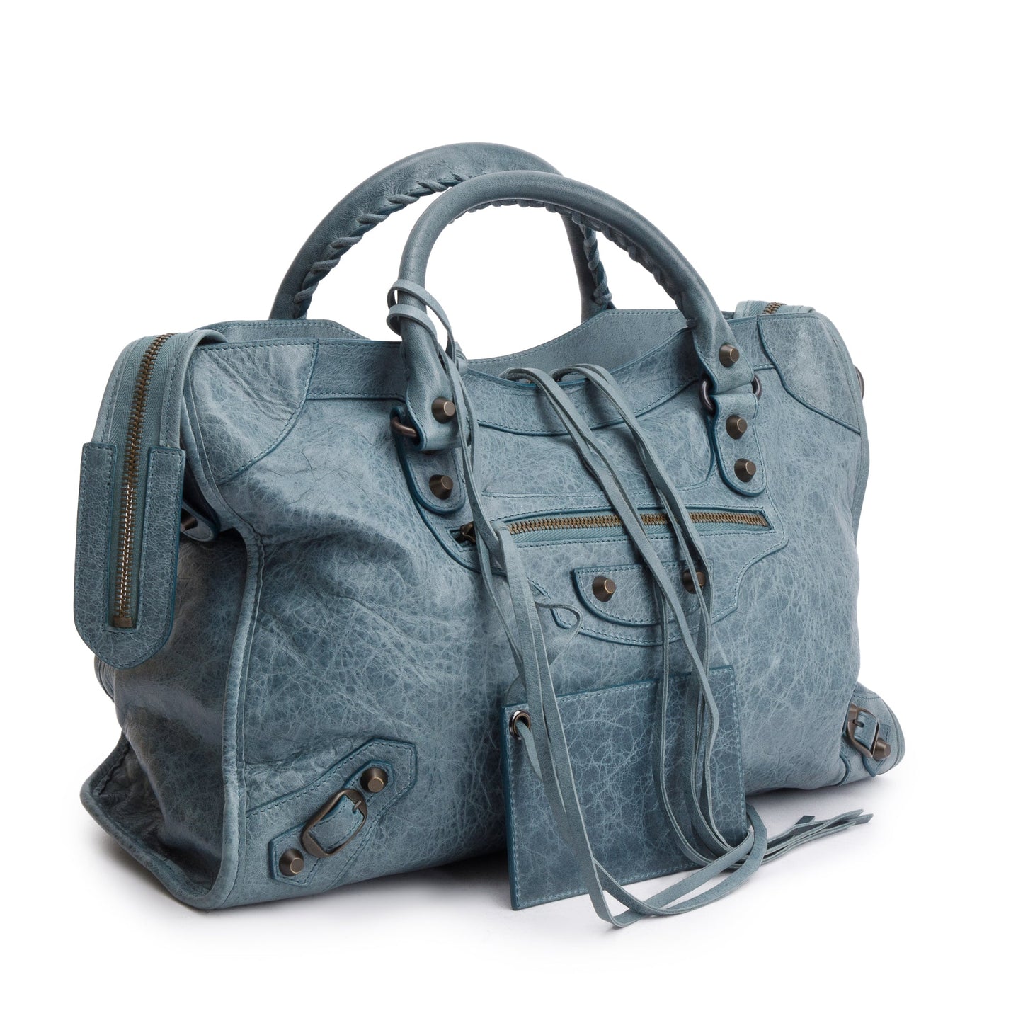 Balenciaga Grey Agneau Le City Bag Leather Medium Travel Bag