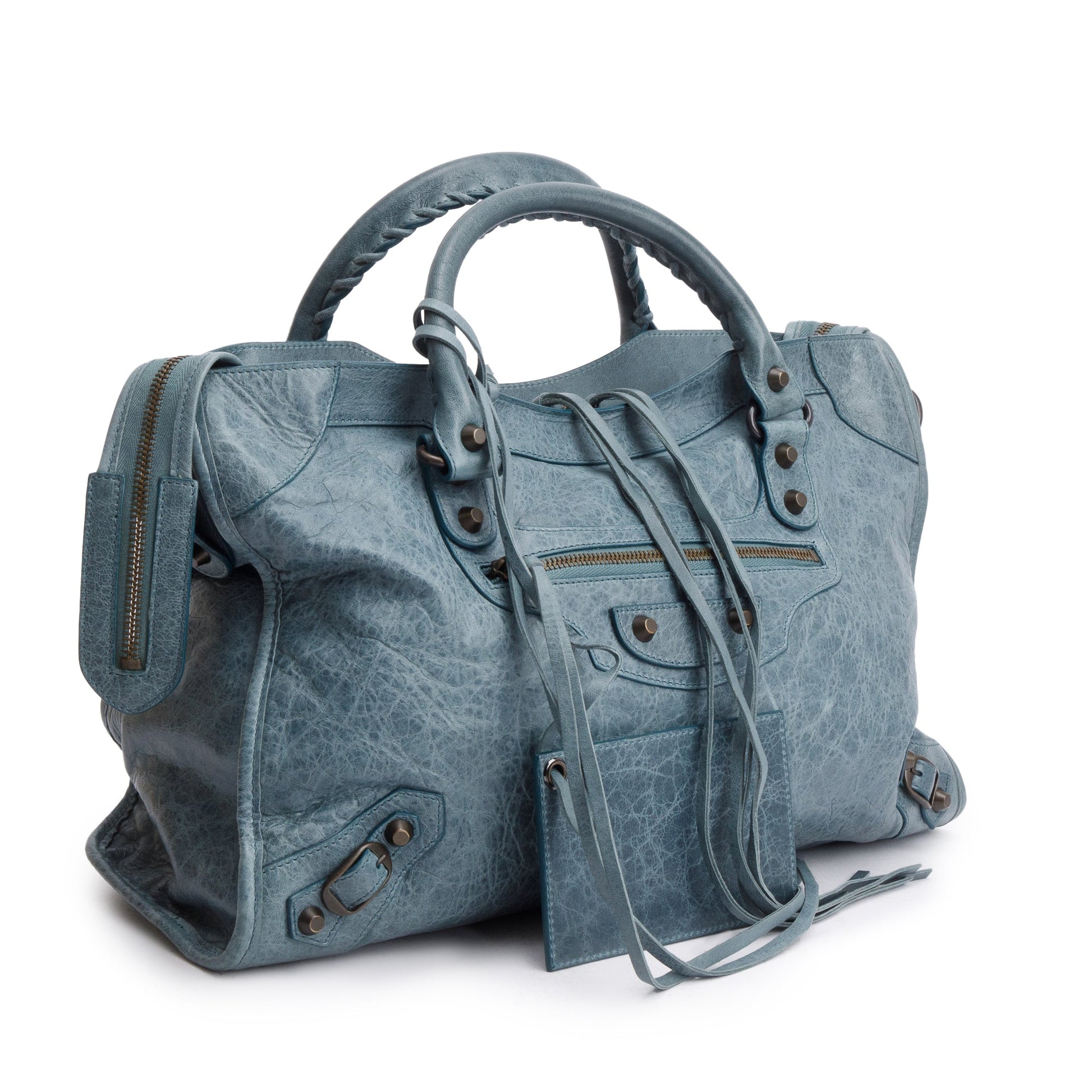 Balenciaga Grey Agneau Le City Bag Leather Medium Travel Bag