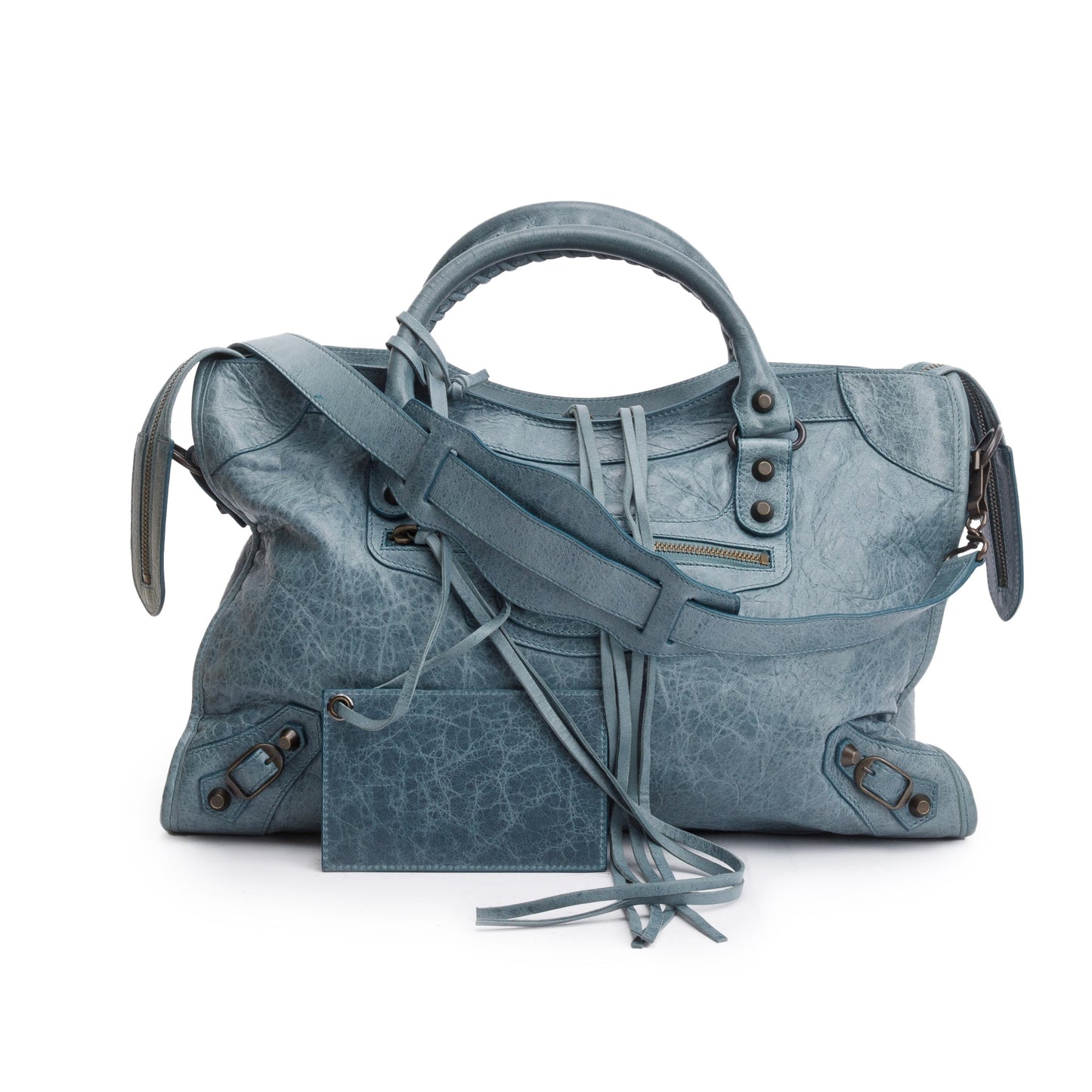 Balenciaga Grey Agneau Le City Bag Leather Medium Travel Bag