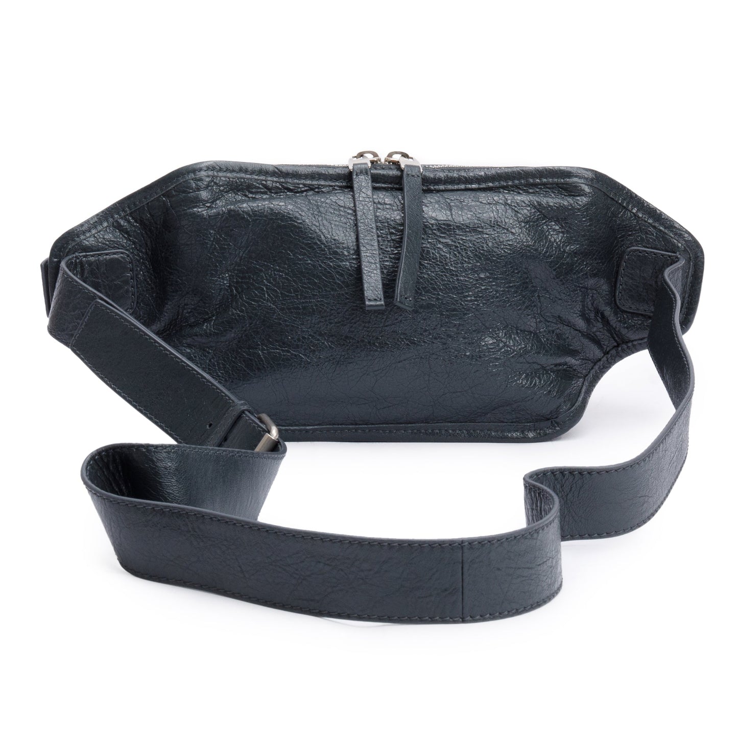 Balenciaga Grey Arena Classic Motocross Neo Lift Hip Leather Travel Bag