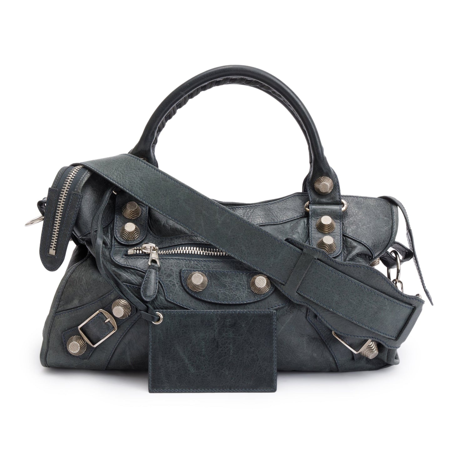 Balenciaga Grey Distressed Arena Giant City Bag Leather Travel Bag