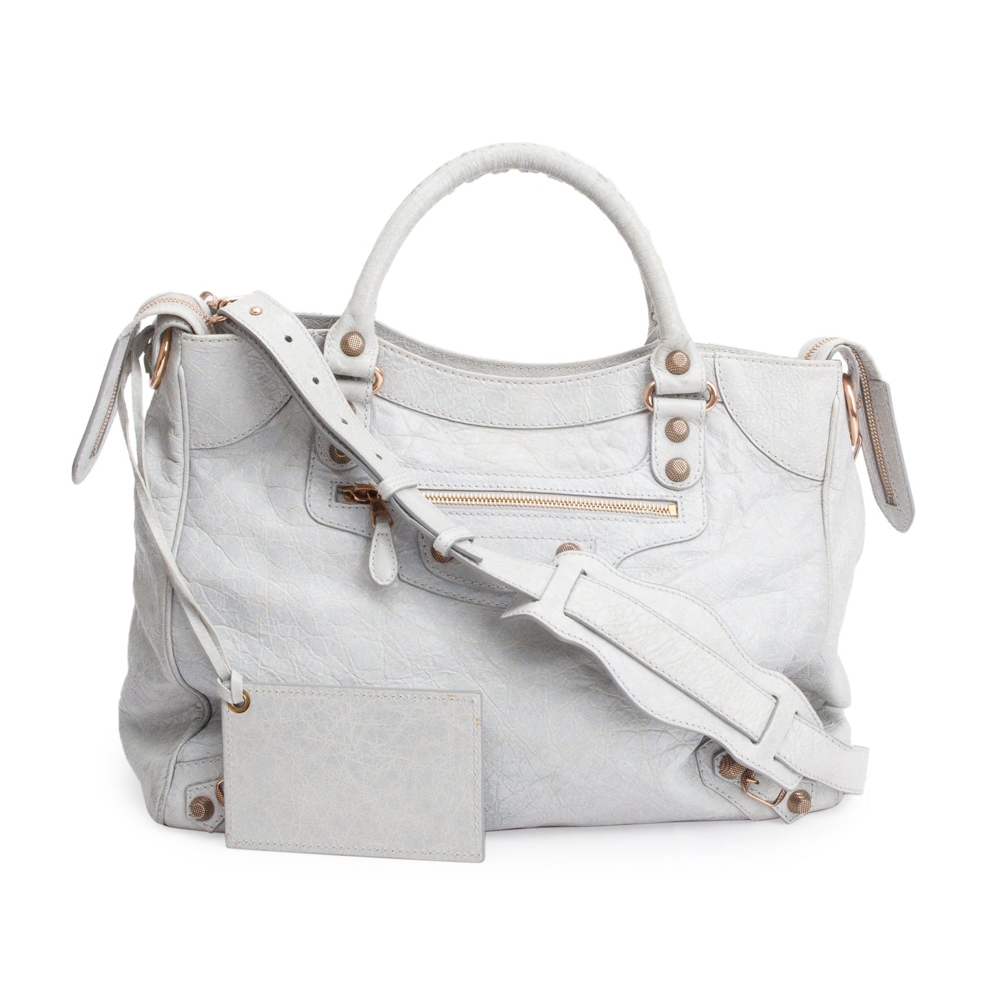 Balenciaga Grey Motocross Agneau Giant City Bag Leather Travel Bag