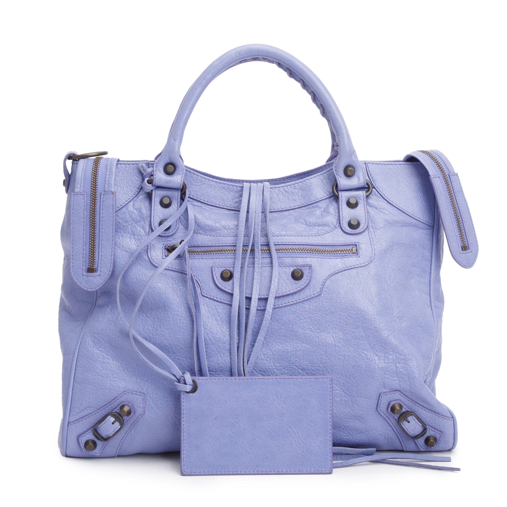 Balenciaga Lavender Agneau City Velo Bag Leather Travel Bag