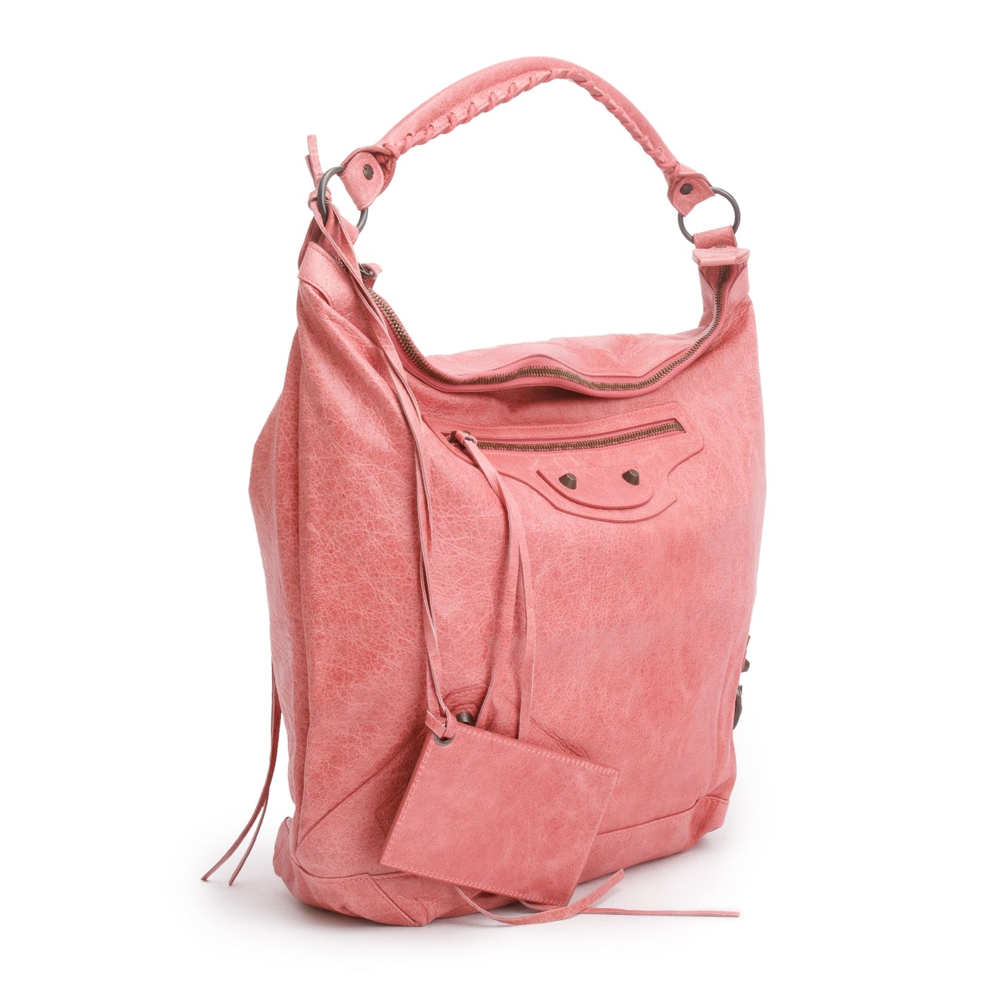 Balenciaga Light Agneau Classic Day Hobo Bag Leather Pink Travel Bag